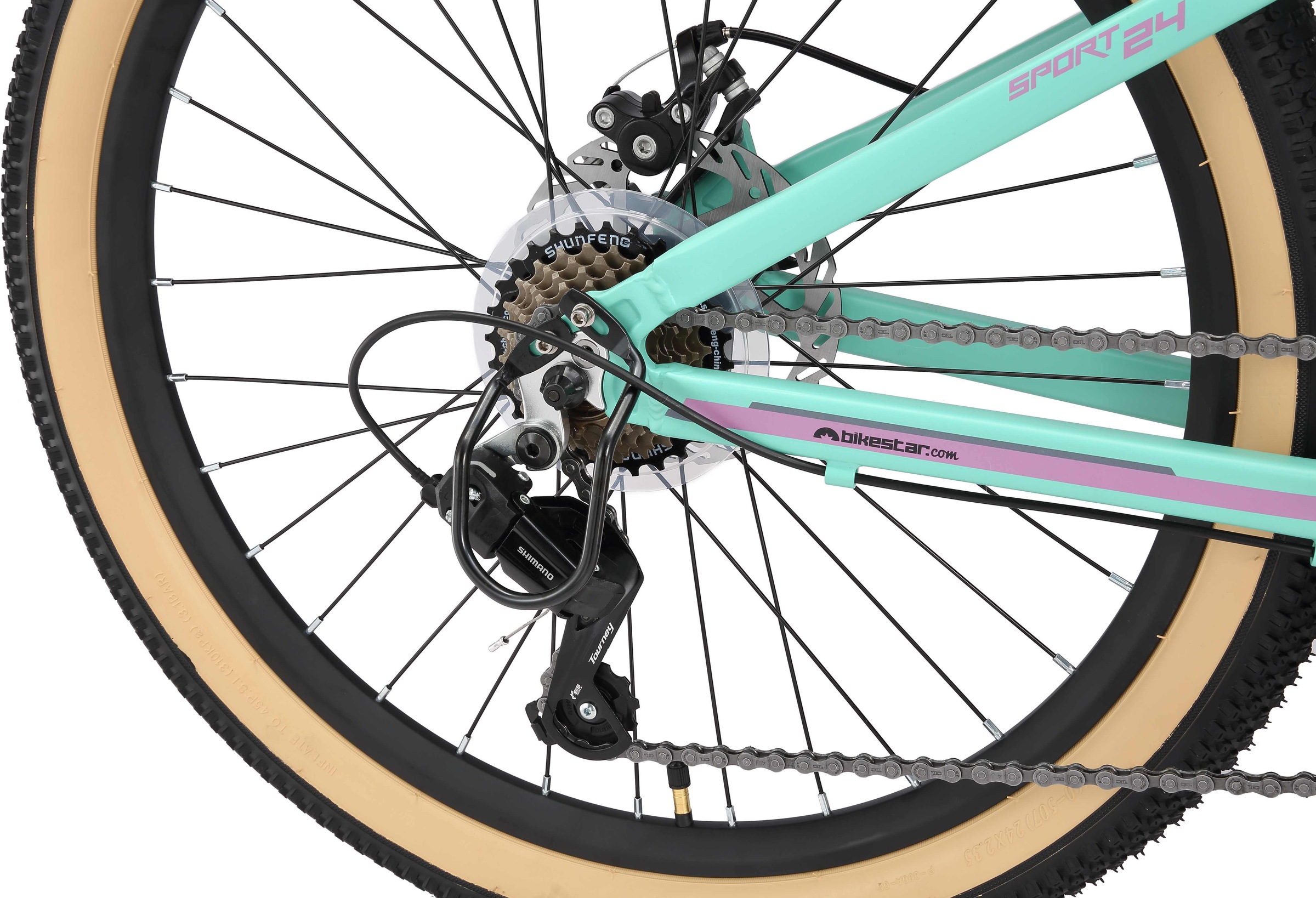Bikestar Jugendfahrrad, 21 Gang, Shimano, RD-TY21 Schaltwerk, Kettenschaltung