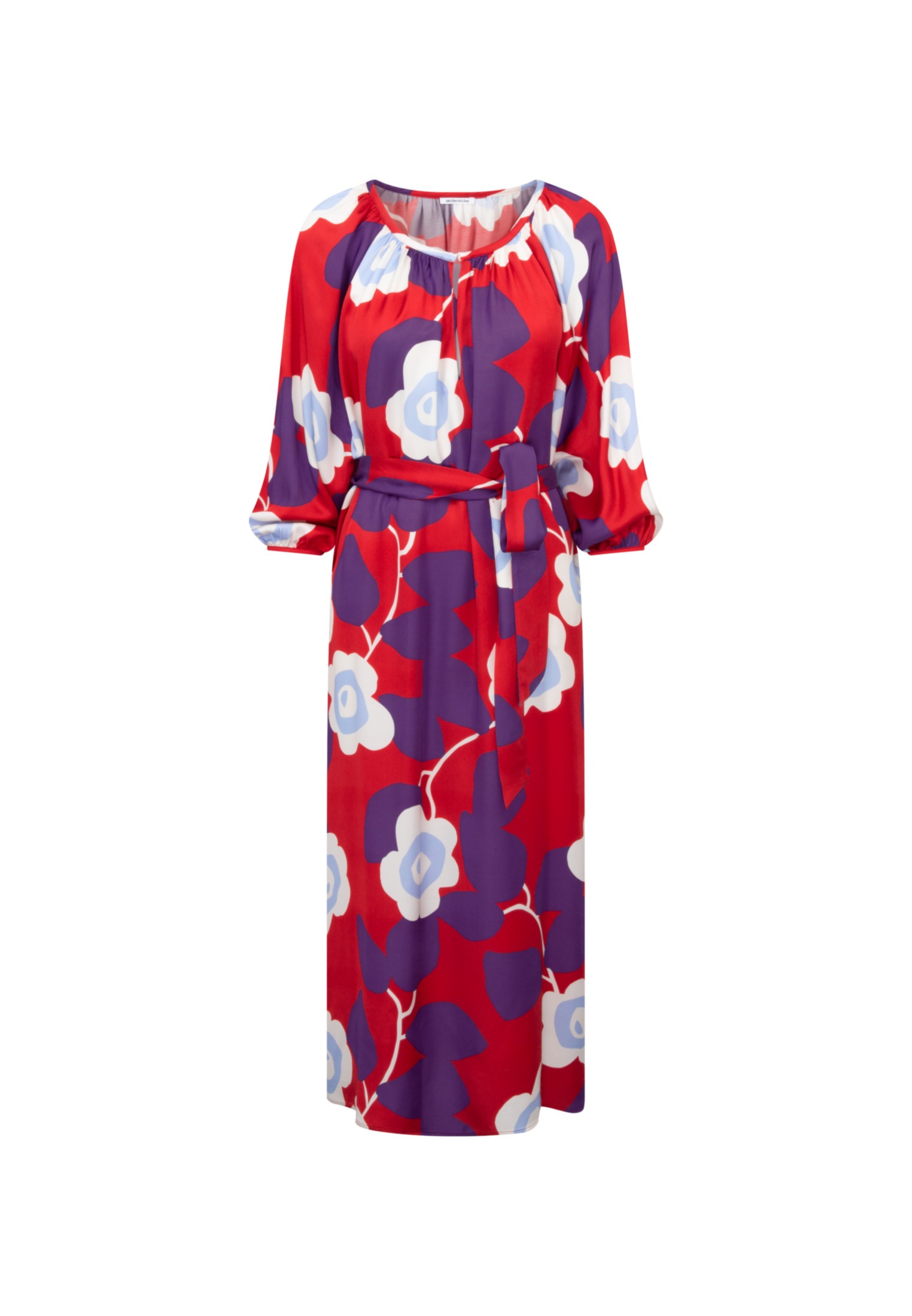 seidensticker Sommerkleid »Schwarze Rose«, 3/4-Arm Rundhals Druck