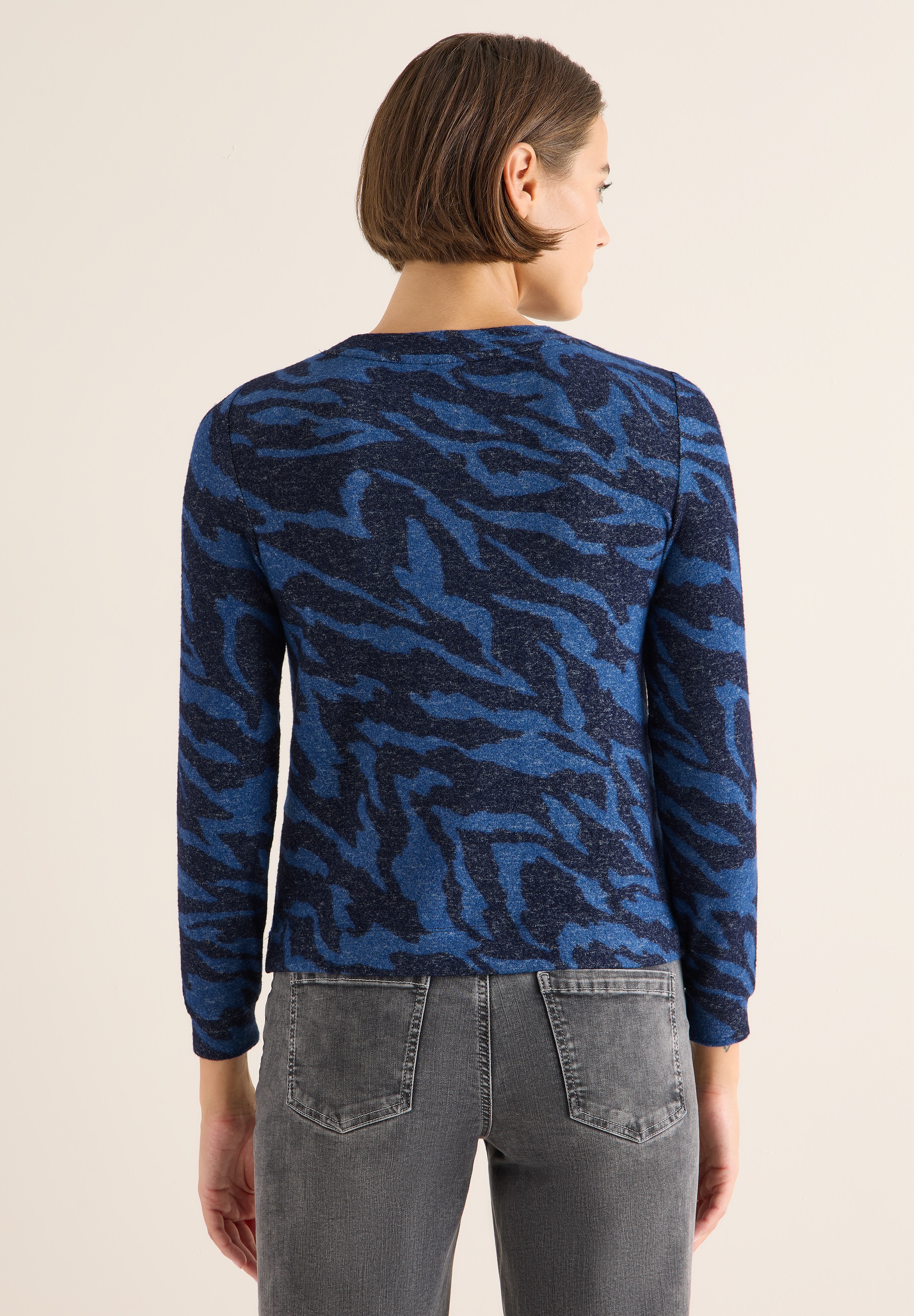 Cecil Langarmshirt, im Melange Look