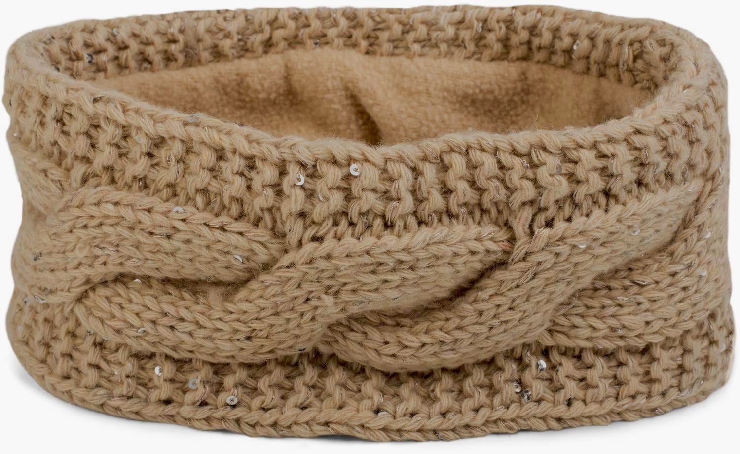 styleBREAKER Stirnband "Grobstrick Stirnband mit Pailletten" 1 Stk.