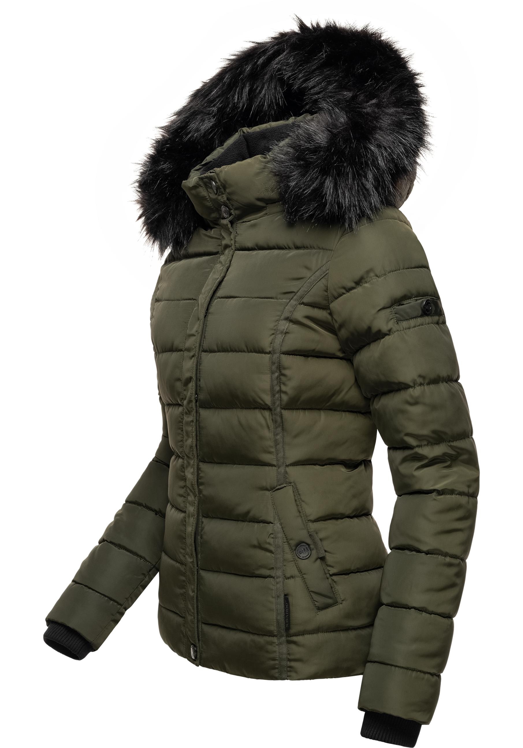 Navahoo Steppjacke »Miamor«, mit Kapuze, hochwertige Winterjacke m. voluminöser Kunstpelz-Kapuze
