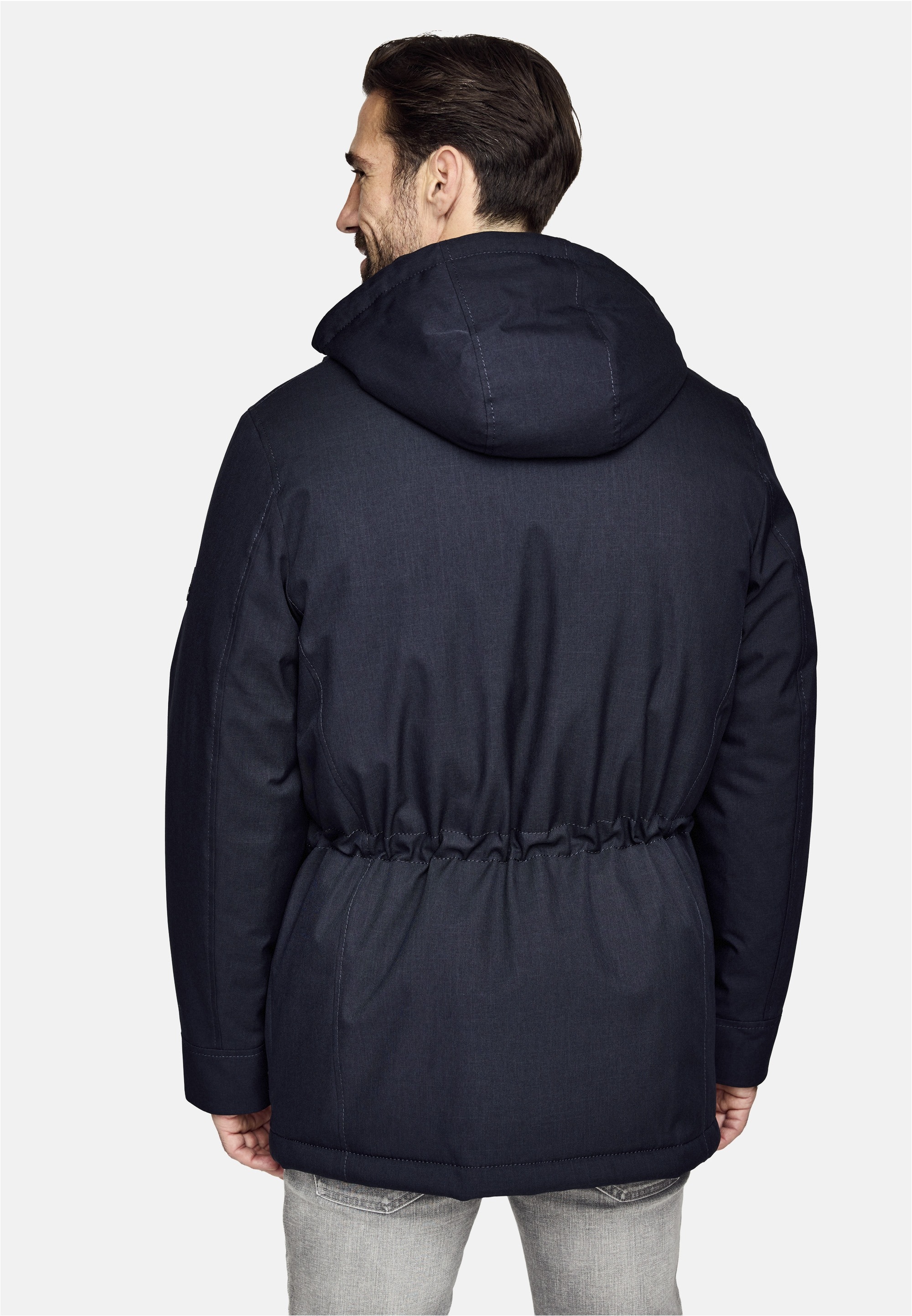 Parka NEW CANADIAN, Herren, Gr. 58, blau (dunkelblau), 100% Polyester, unifarben, lang, ohne Ausschnitt, Jacken Parka, mit vielen Taschen 3