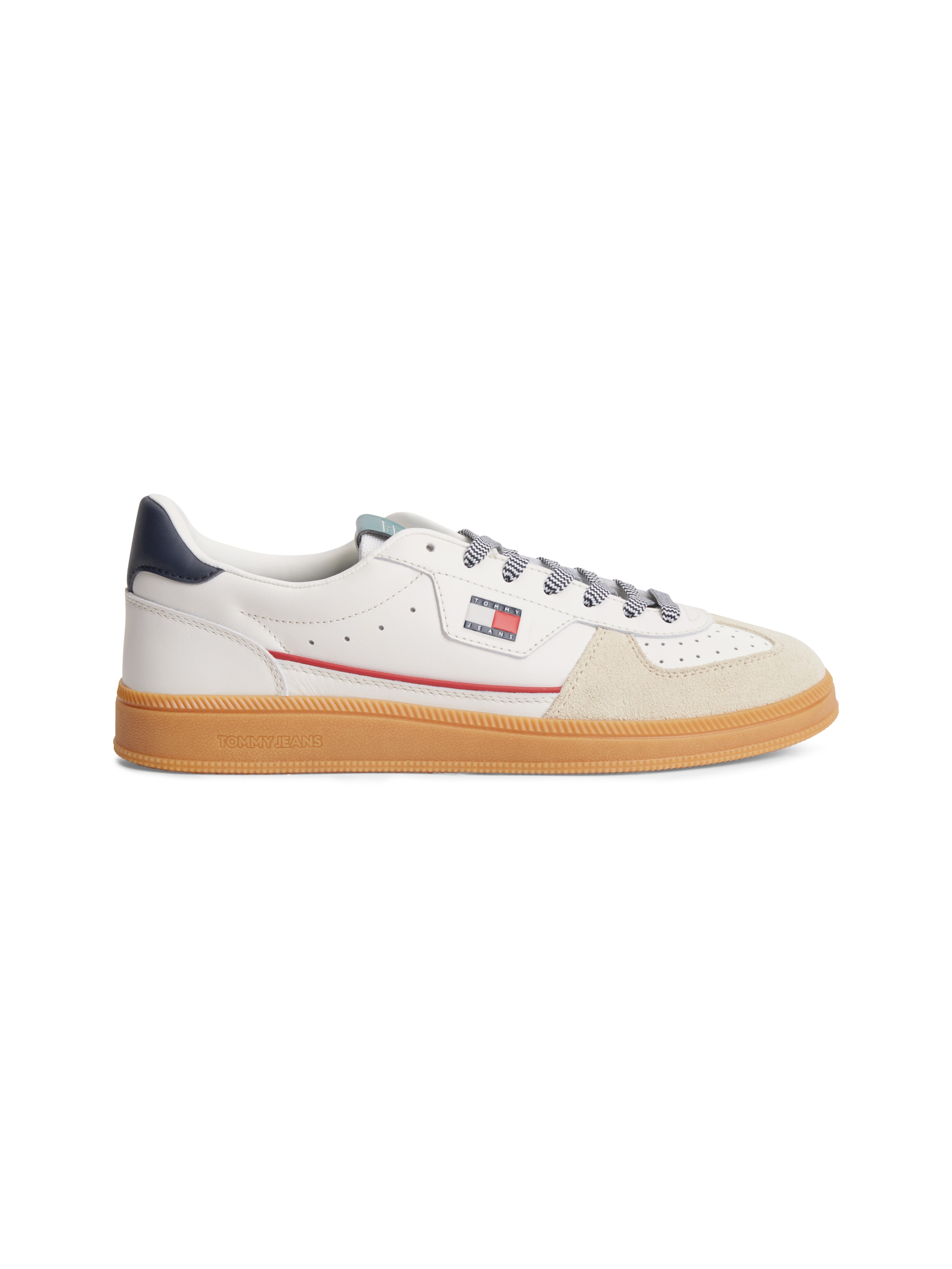 Tommy Jeans Sneaker »THE GREENWICH EDGE LEATHER«  Freizeitschuh, Halbschuh, Schnürschuh mit vielen farbigen Details