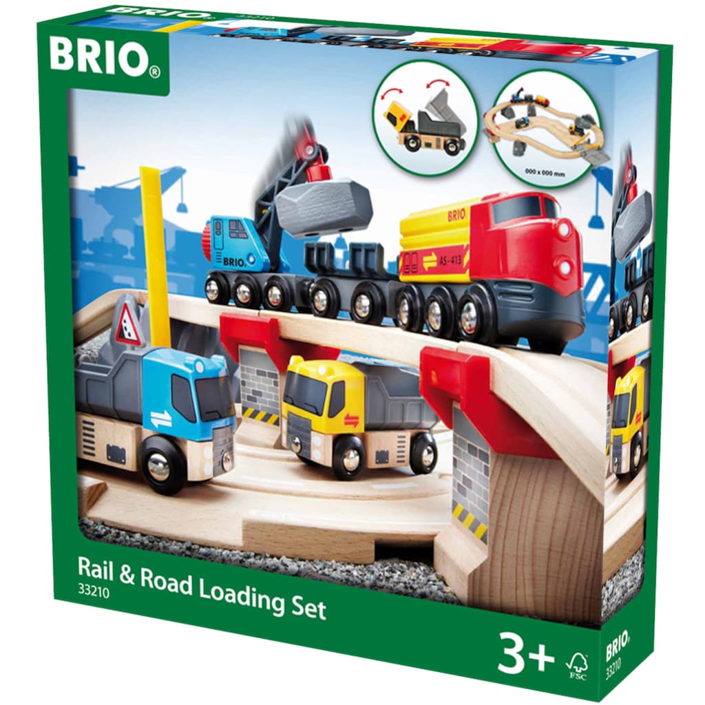 BRIO® Spielzeug-Eisenbahn »BRIO® WORLD, Straßen & Schienen Steinverlade Set«, (Set), FSC®- schützt Wald - weltweit