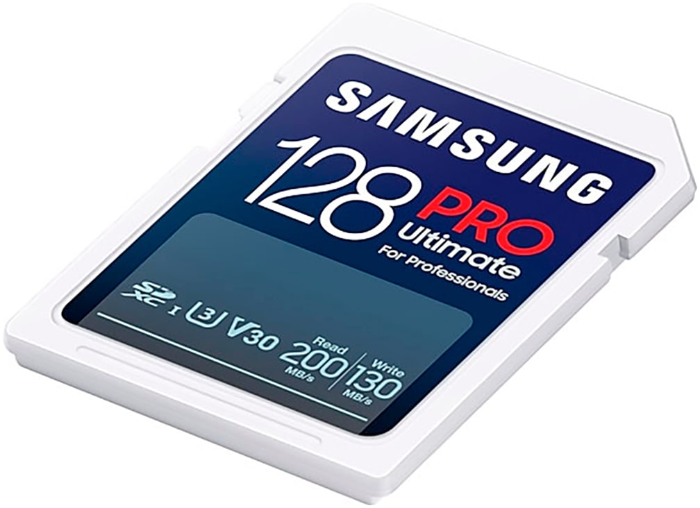Samsung Speicherkarte »SD PRO Ultimate + USB Adapter« (128 GB Video Speed Class 30 (V30)/UHS Speed Class 3 (U3) 200 MB/s Lesegeschwindigkeit)
