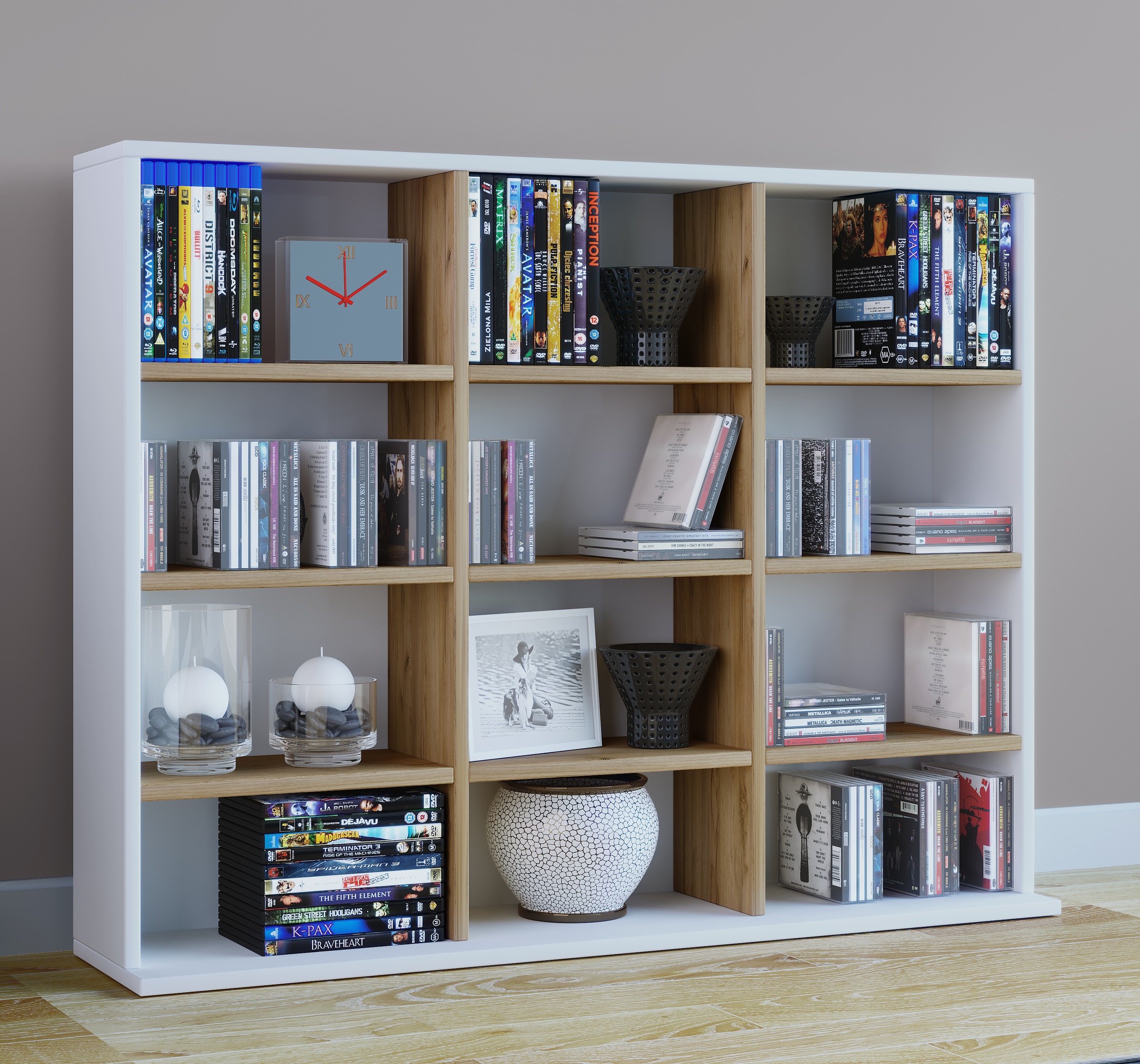 VCM Standregal »Holz CD DVD Standregal Bücherregal Regal Megosa L« 1 Stk. tlg.