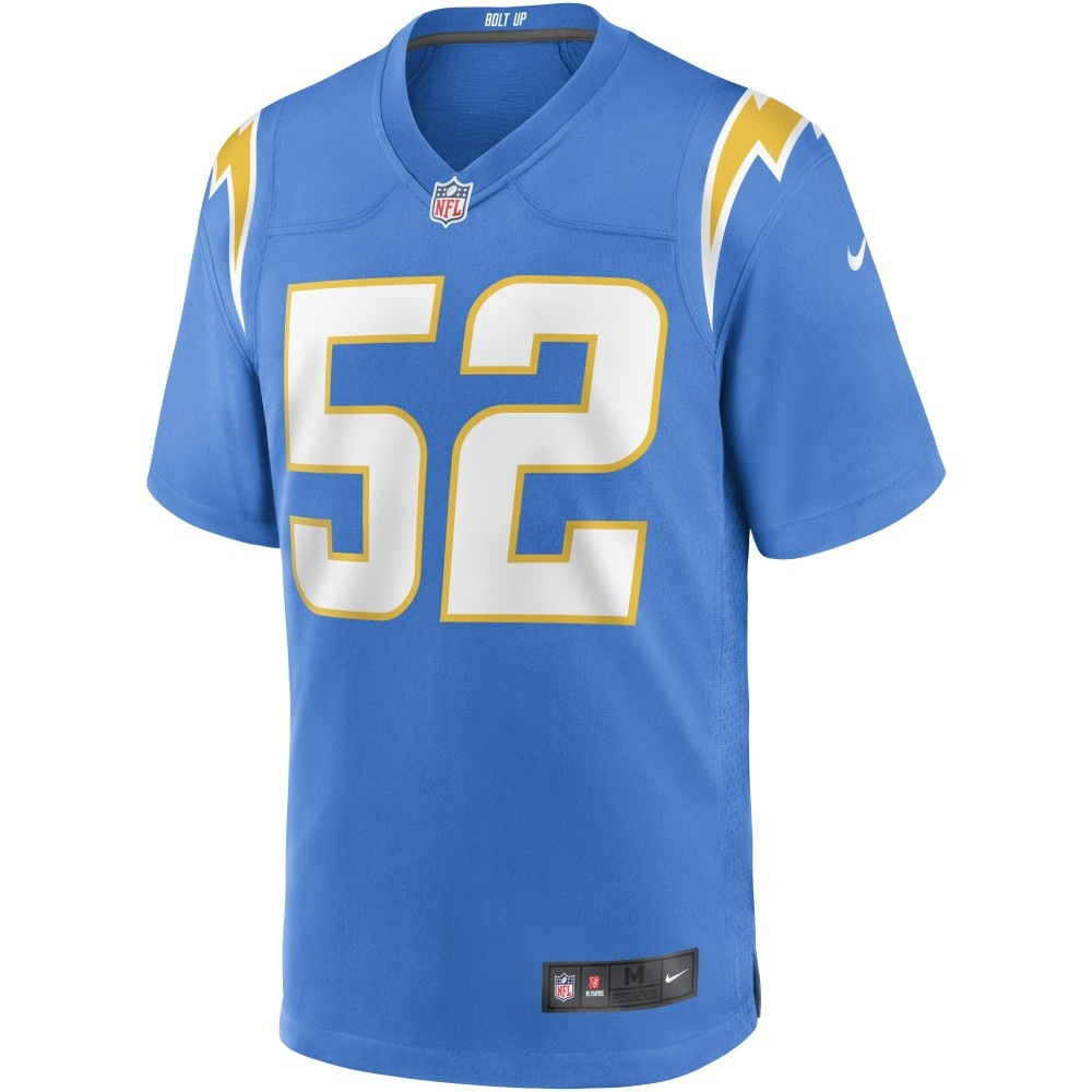 NIKE Kinder Footballtrikot "Nike Trikot Los Angeles Chargers NFL Home Game Jersey Mack 52"mehrfarbig, Gr. L, 100% Polyester, Trikots