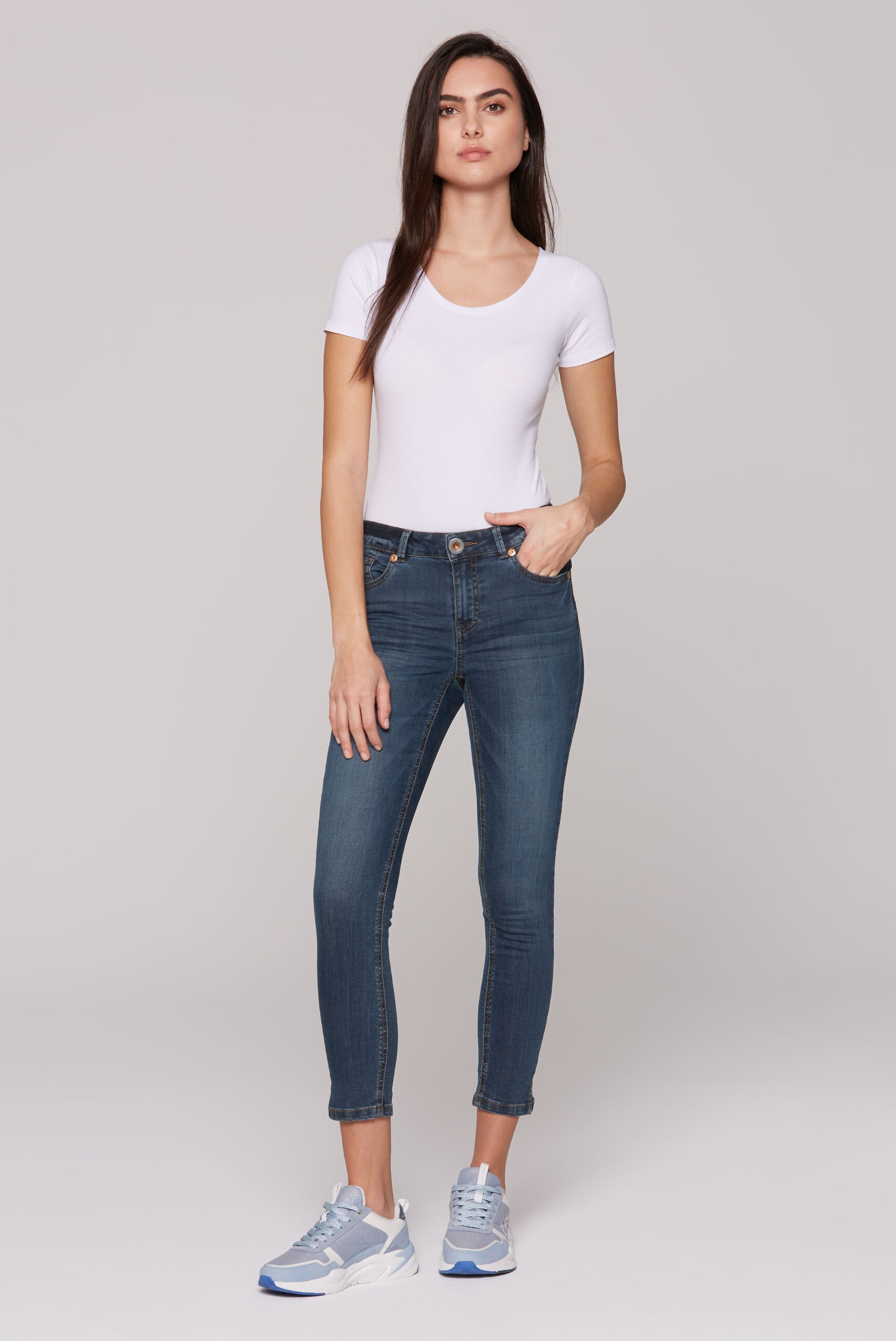 SOCCX Slim-fit-Jeans mit verkürztem Bein