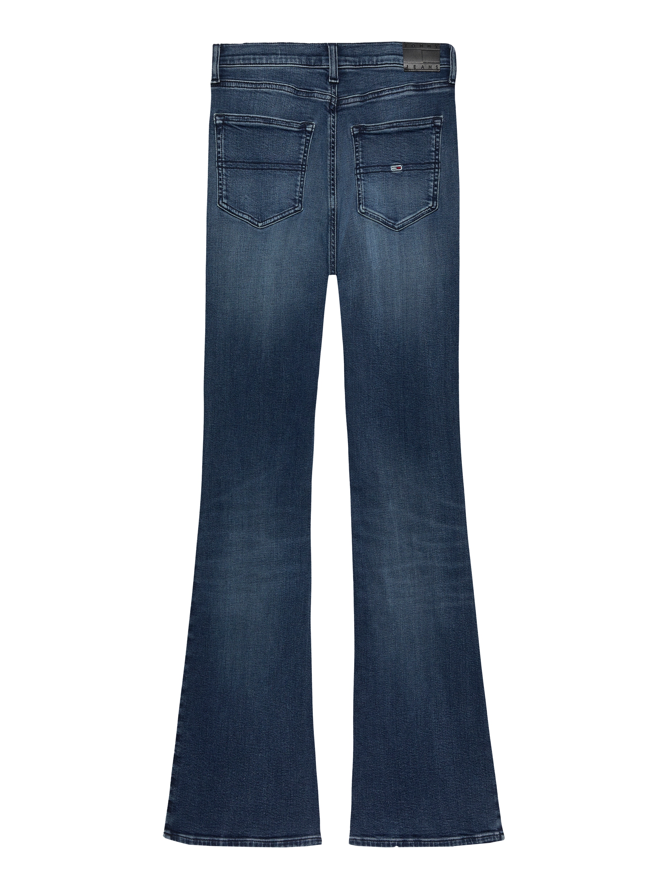 Tommy Jeans Bootcut-Jeans »SYLVIA HGH FLR«, Weite Beinform und Logo Stickerei auf der Gesäßtasche