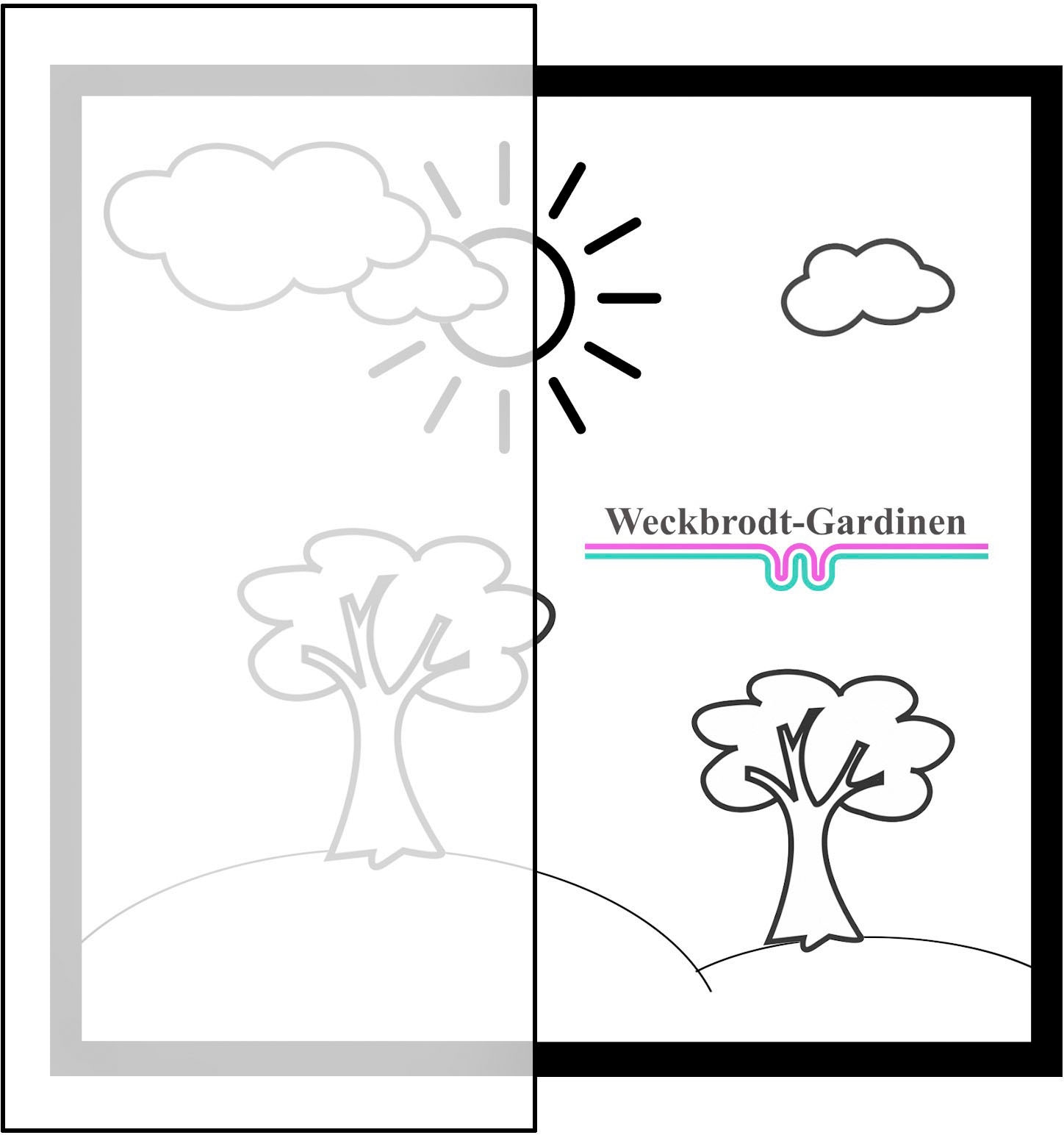 Weckbrodt Scheibengardine »Seasons Greetings«, (1 St.), Digitaldruck, Voile, karrierte Bordüre, Bistro, Weihnachten