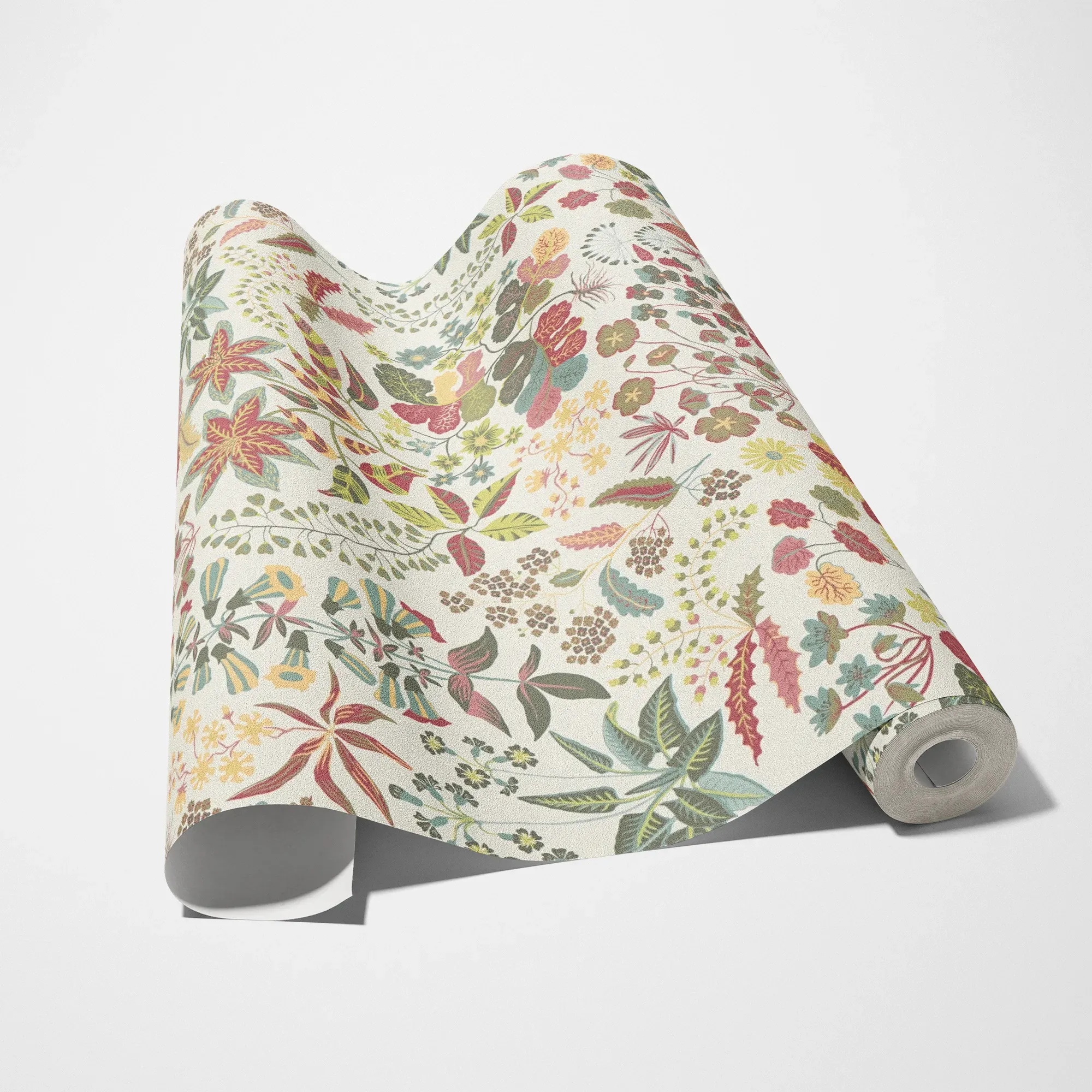 living walls Vliestapete »LIMITED – Bunte Blumenwiese« botanisch | floral | mehrfarbig leicht strukturiert Vielfältige Wildblumen und Blätter in lebendiger Illustration