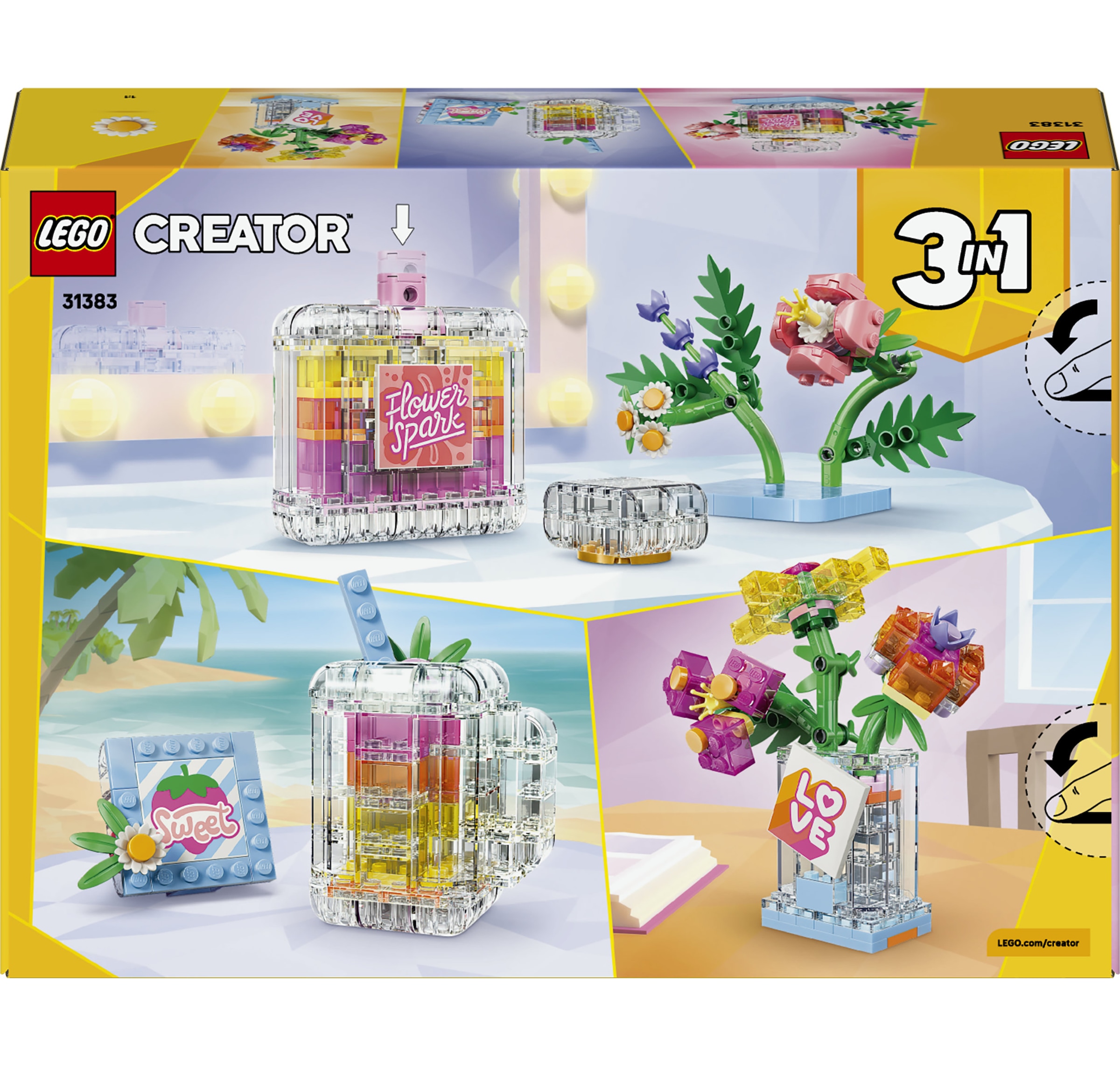 LEGO® Konstruktionsspielsteine »Parfümflasche mit Blumendeko (31383), LEGO Creator« Made in Europe