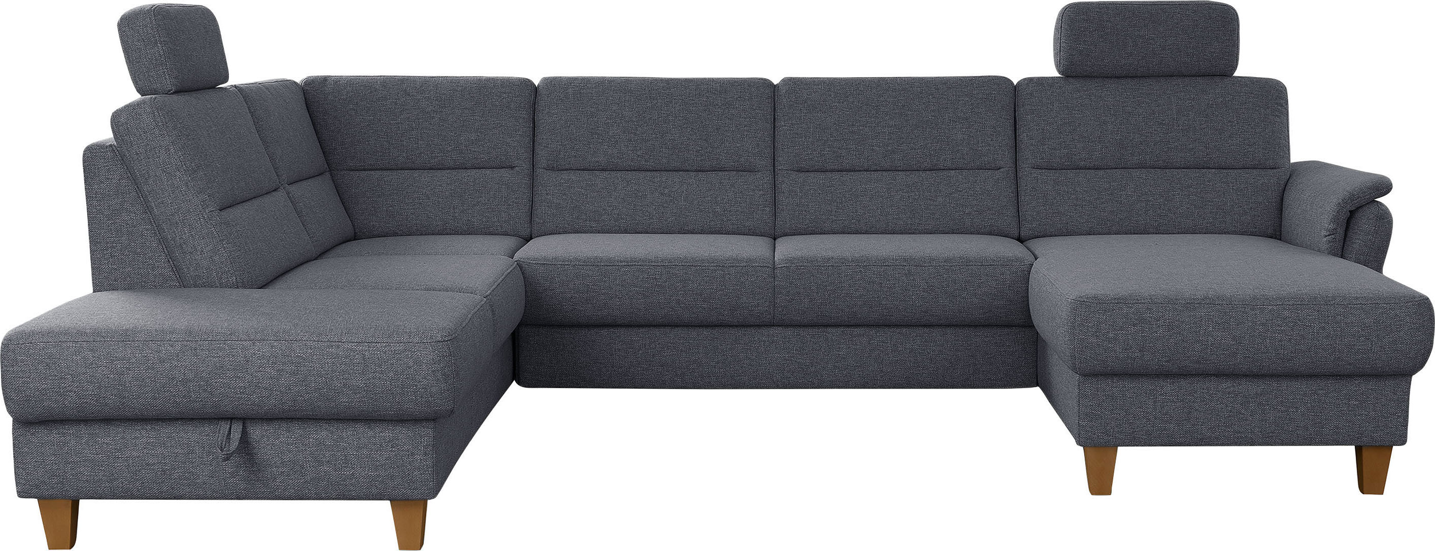 Home affaire Wohnlandschaft "Palmera U-Form, B: 308 cm, große Stoff + Leder Auswahl" mit Schlaffunktion, optional Bettkasten, Federkern, XXL-Wohnlandschaft