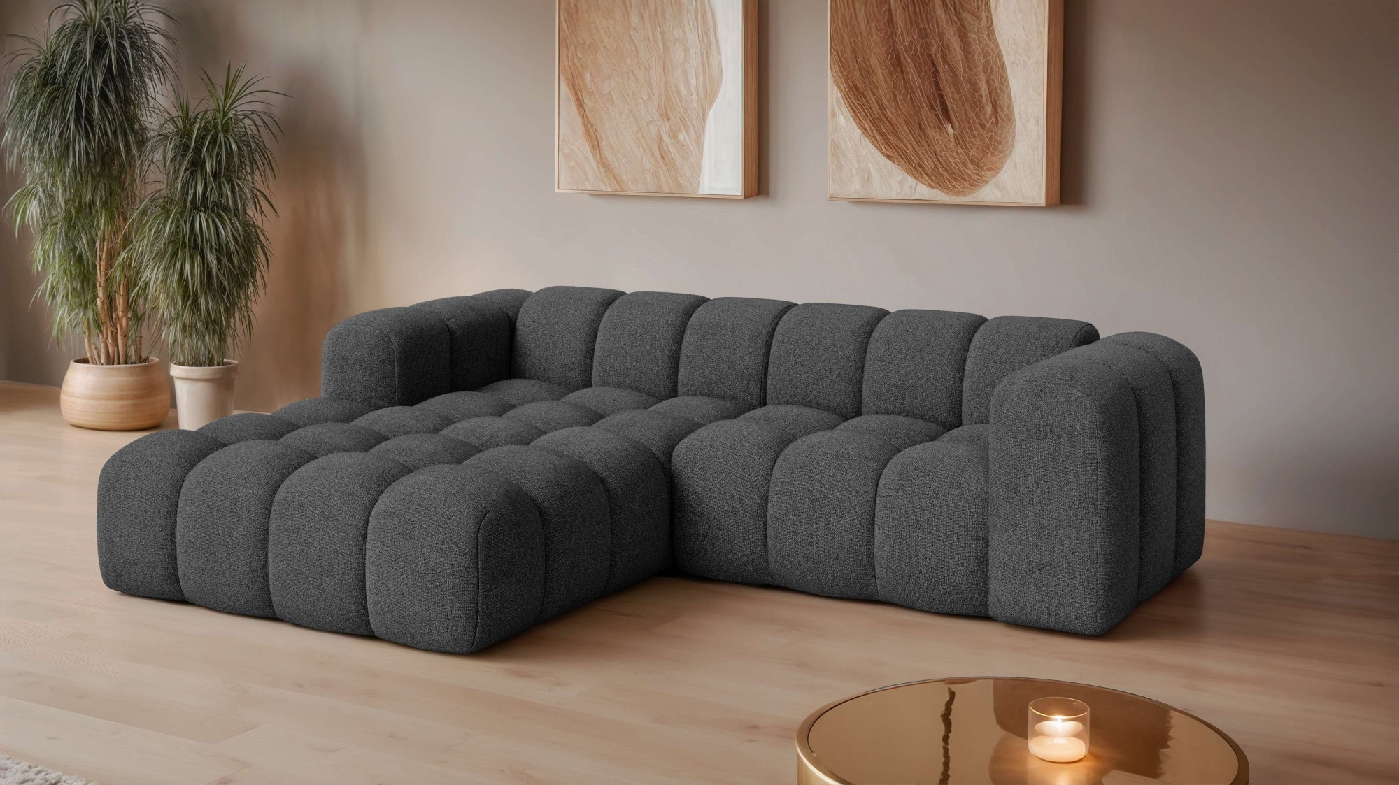 OTTO home Ecksofa "KALLIE L-Form, 248 cm - OTTO. Verlässliche Qualität." Bubble Optik, moderne Steppung, hoher Sitzkomfort