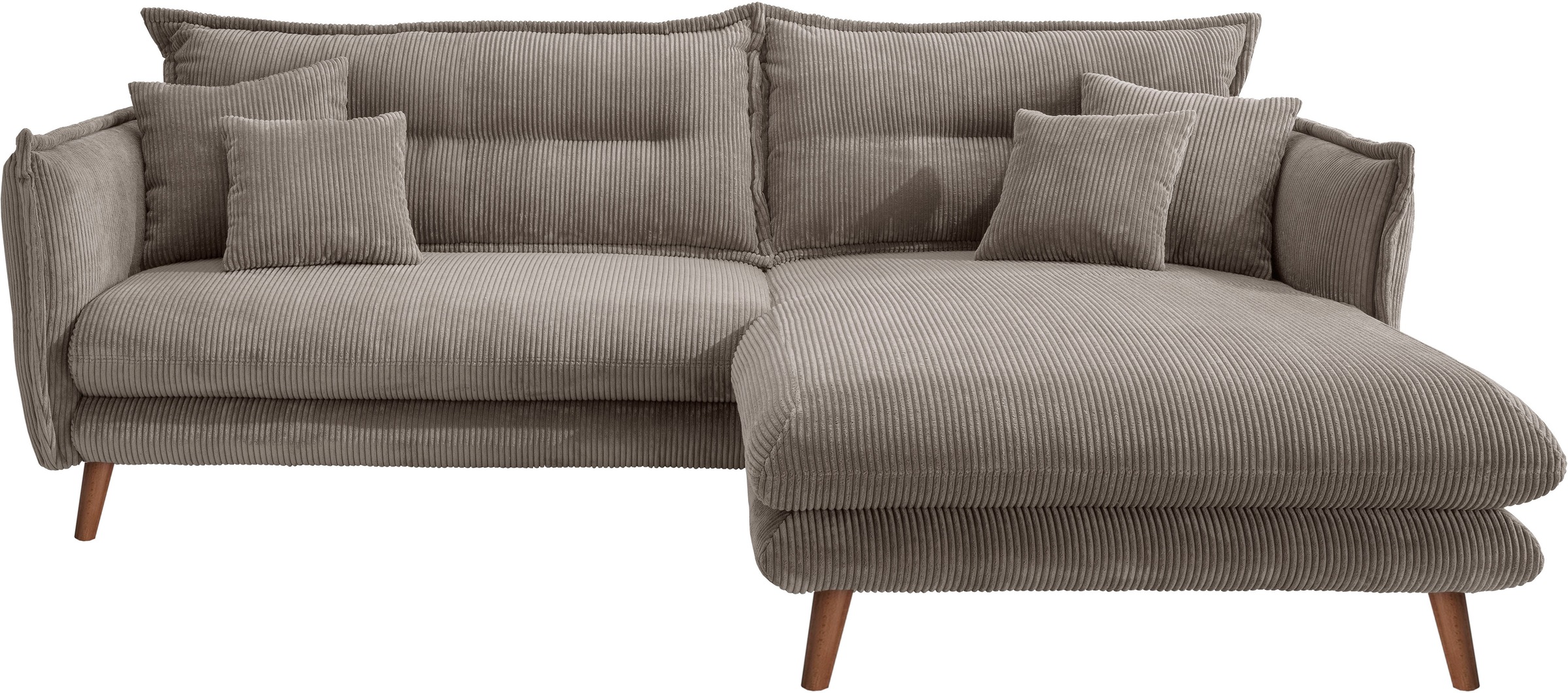 INOSIGN Ecksofa »Lazio modern und bequem, schmale Armlehnen, tolle Detailverarbeitung«, zwei verschiedene Fußfarben wählbar