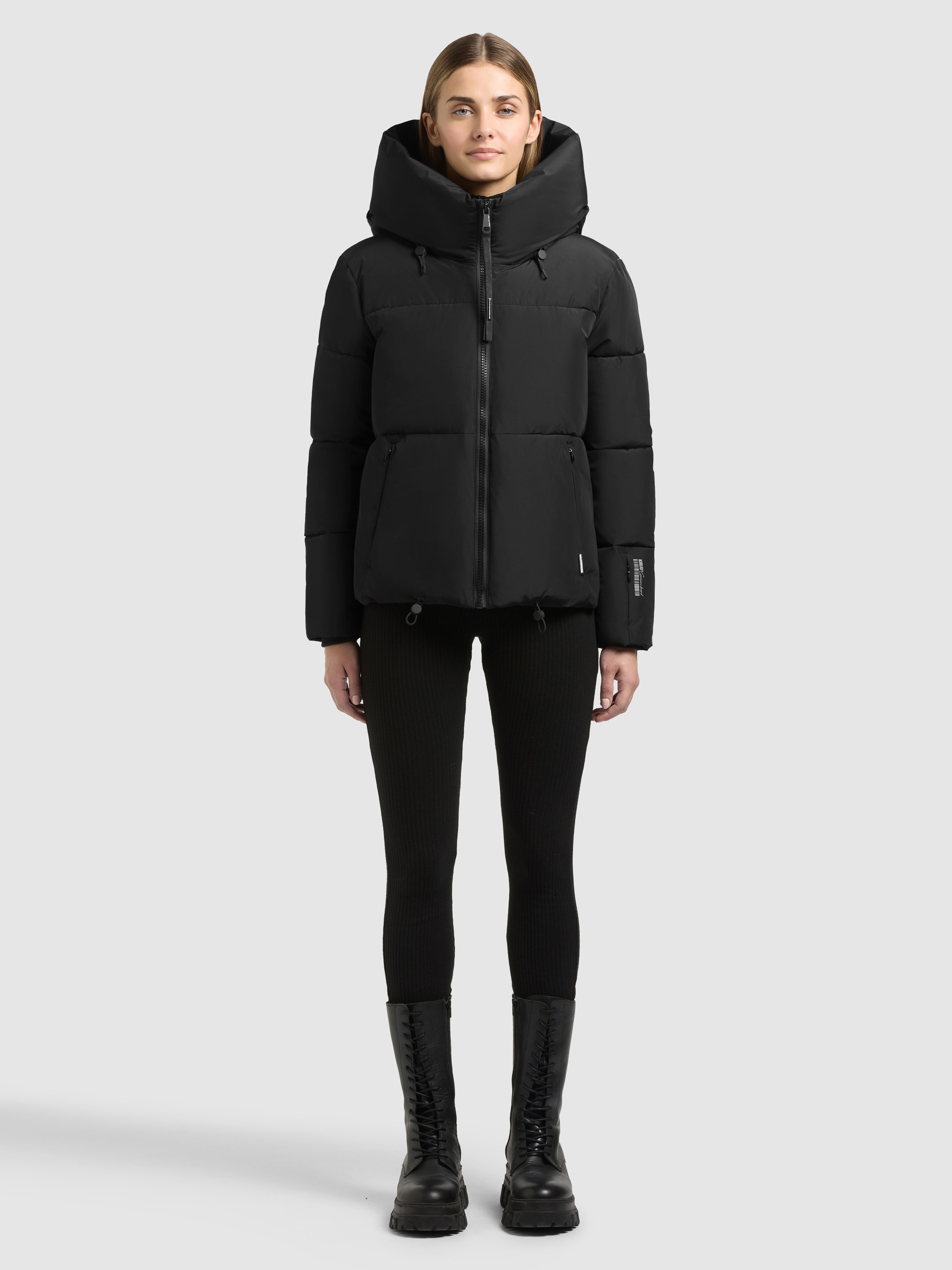 KHUJO Damen Steppjacke "AUDREY2", schwarz, Gr. S, leicht glänzend, Web, 100% Polyester, Jacken