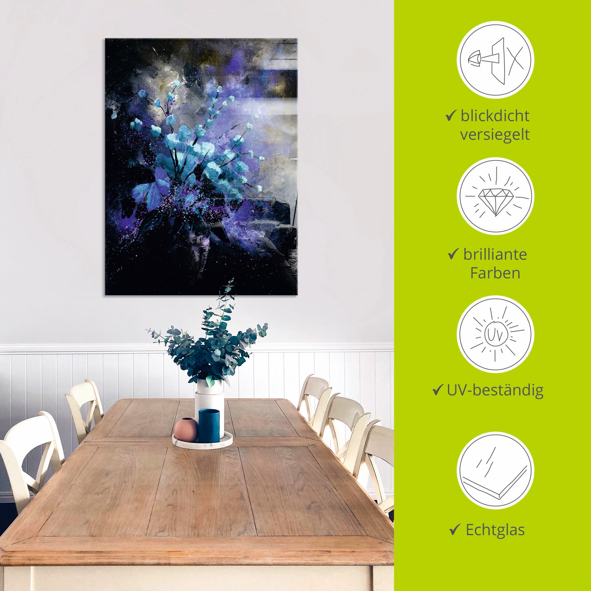 Artland Glasbild »Stillleben Blumen II«, Arrangements, (1 St.), in verschiedenen Größen