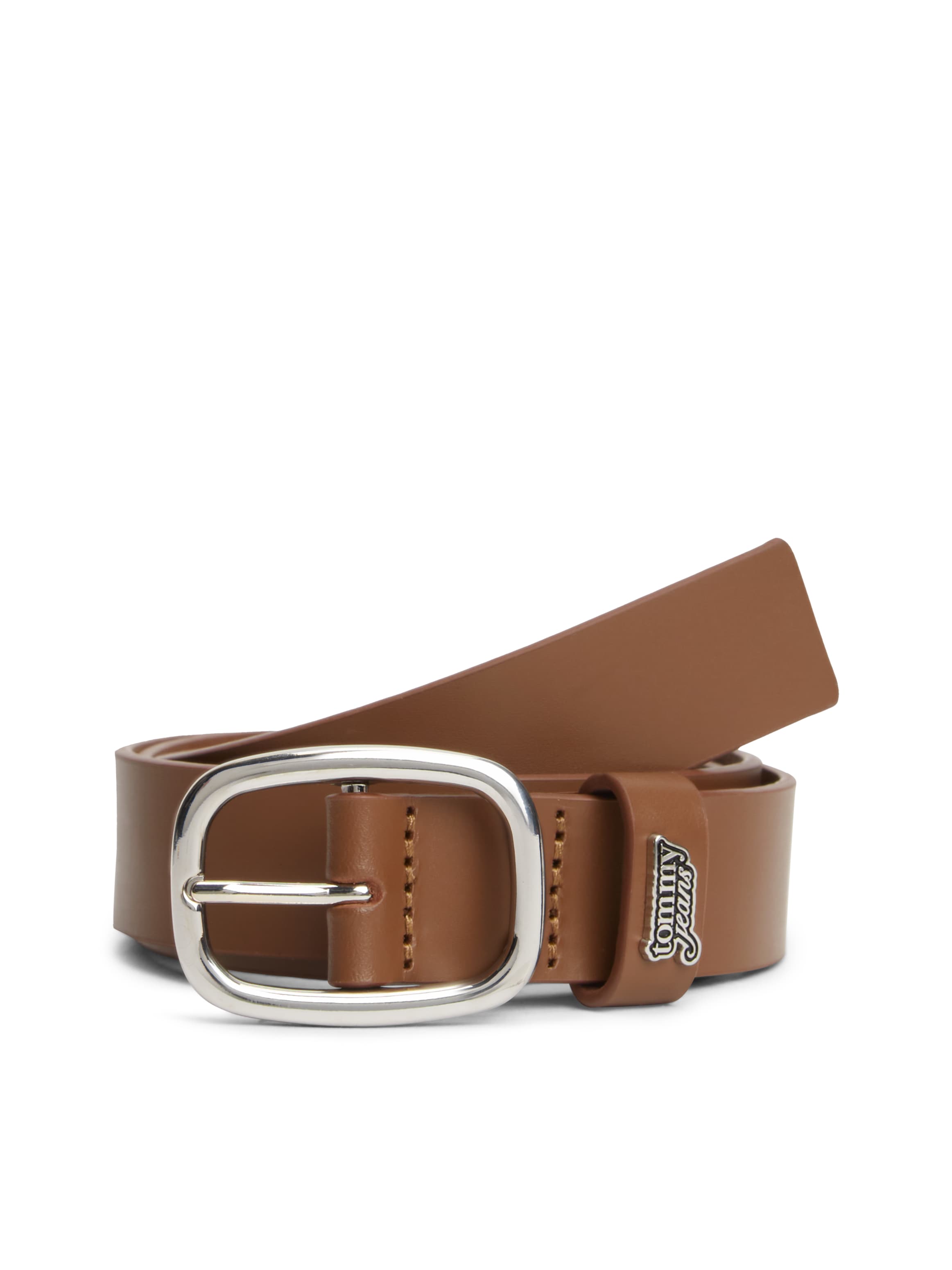 Tommy Jeans Ledergürtel "TJW OVAL 3.0 BUCKLE" Größenverstellbar mit Logodetail