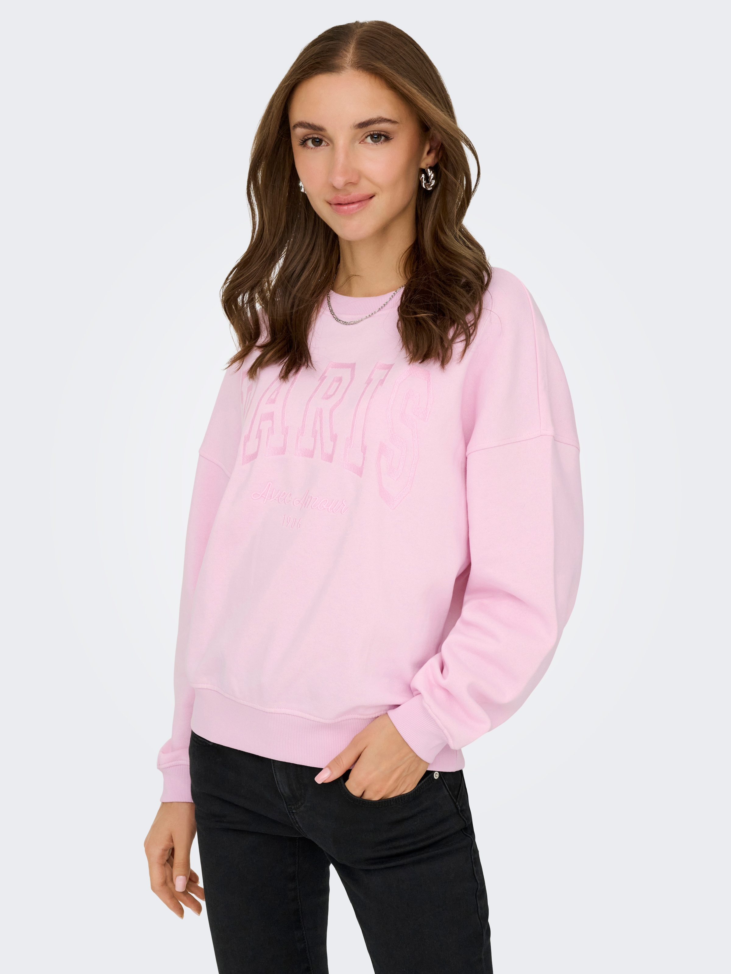 JDY Sweatshirt "JDYMESA L/S O-NECK EMB SWEAT JRS NOOS" günstig online kaufen