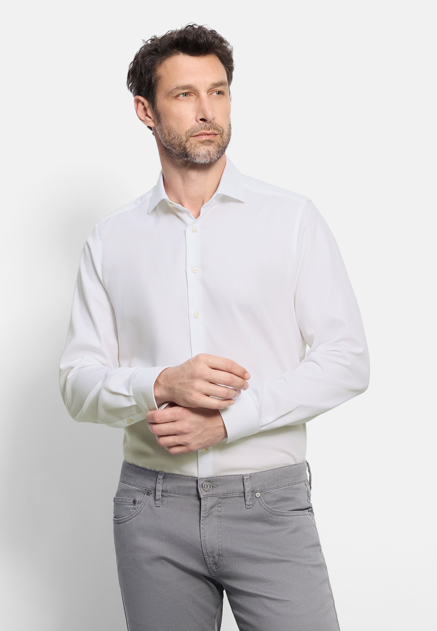 OLYMP Level Five Body Fit Royal Kent Men's Shirt White 39 4