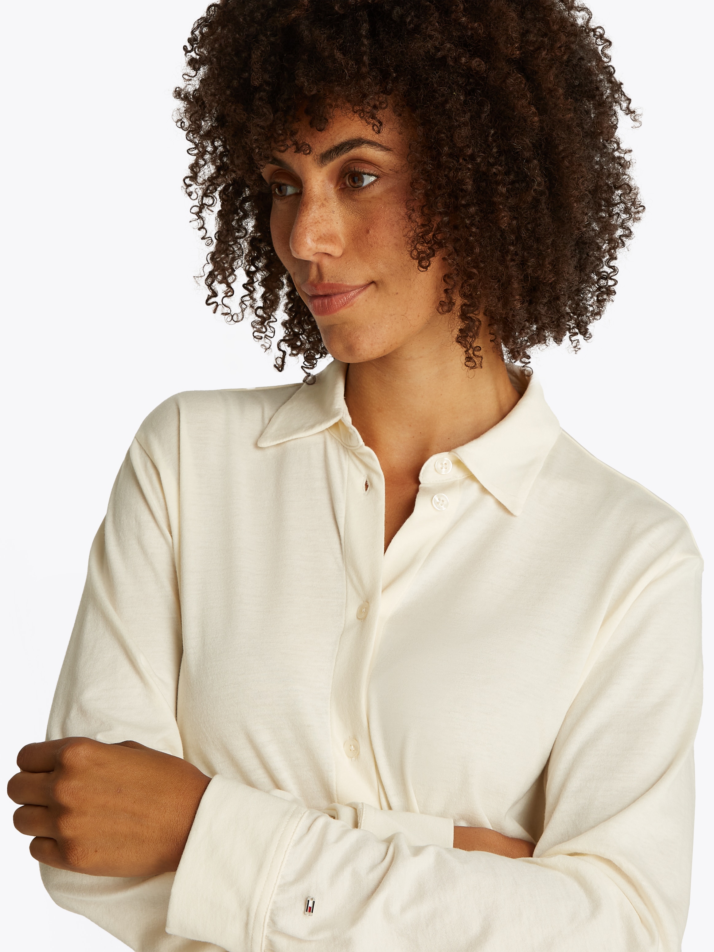 Tommy Hilfiger Klassische Bluse »CASUAL BTN DOWN SHIRT LS«, mit Metalllabel