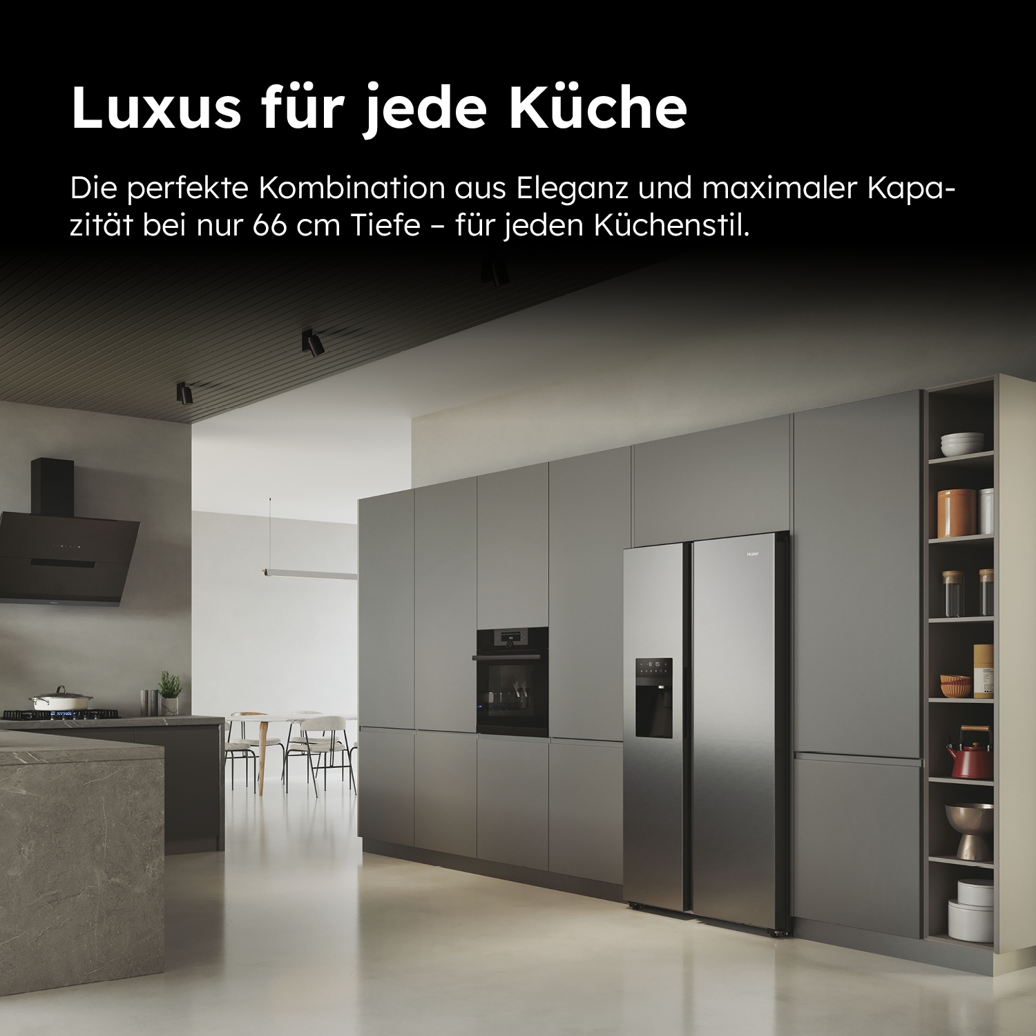 Haier Side-by-Side SBS 90 Series 5 »HSR5918DIMP«, 178 cm hoch, 91 cm breit, Nutzinhalt: 511 Liter, Extrem leise