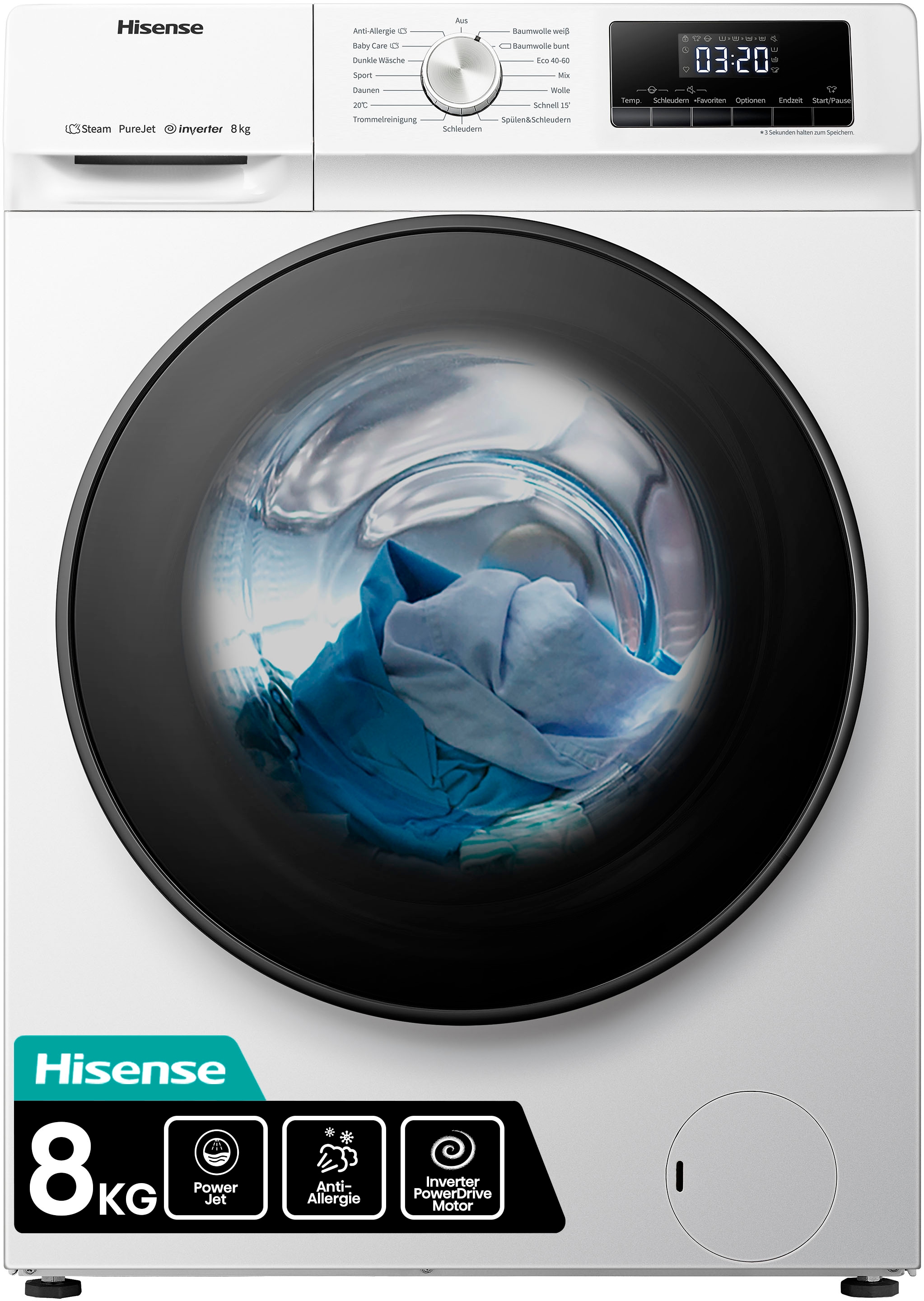 Hisense Waschmaschine »WFQA8014EVJM«, 8 kg, 1400 U/min