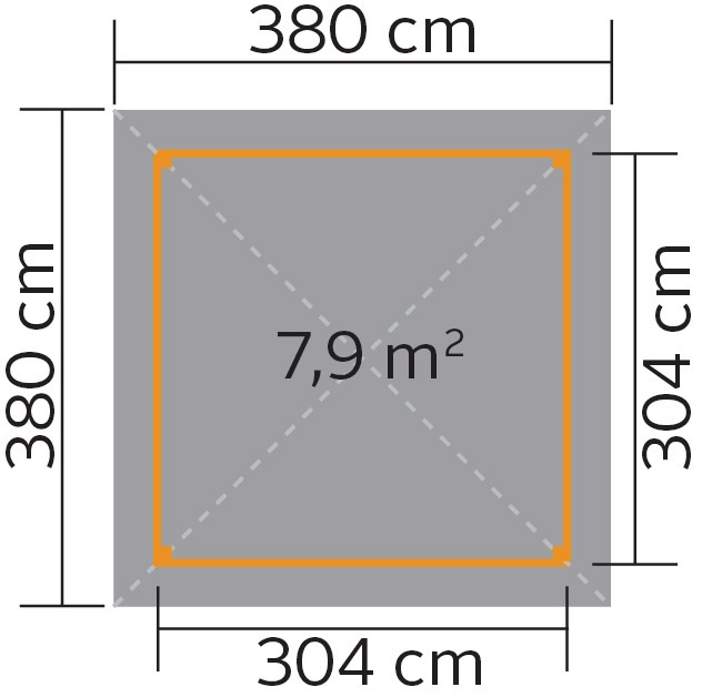 weka Pavillon »Paradies 2«, (Set), BxT: 380x380 cm, inkl. Dachschindeln und Pfostenanker