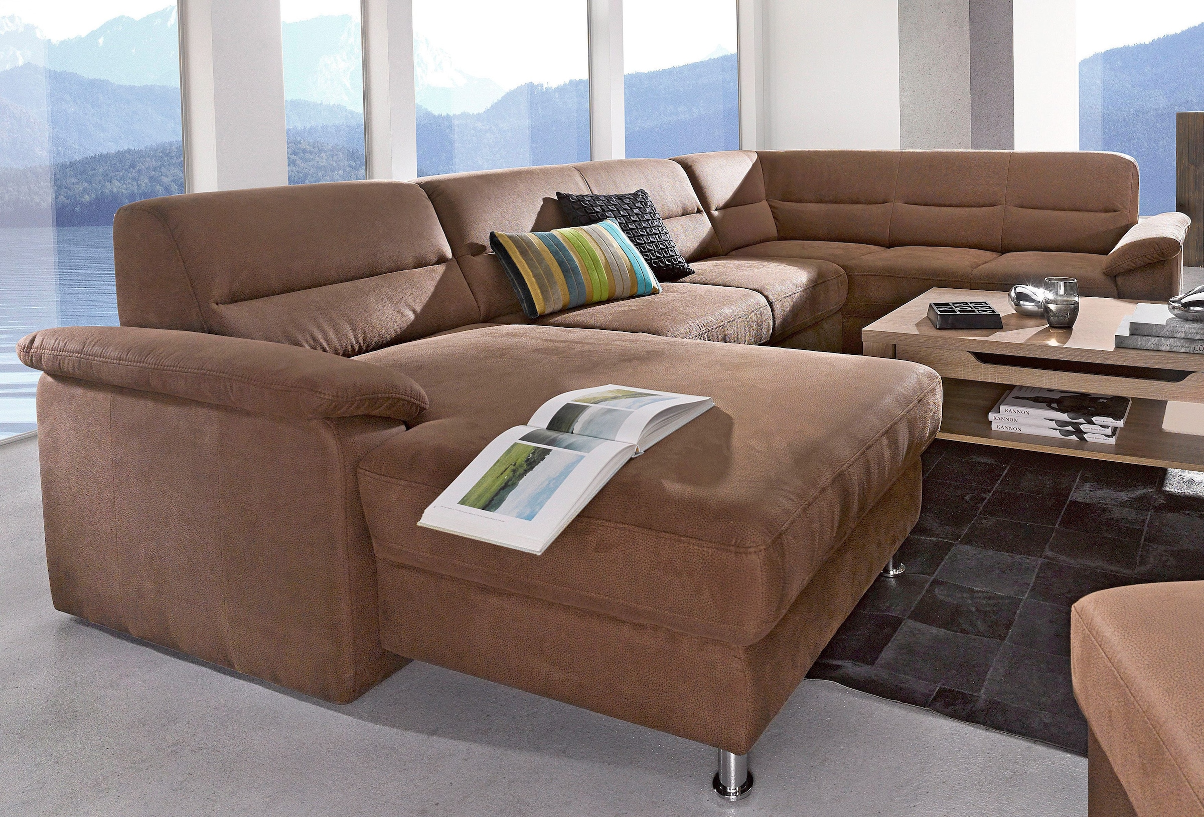 sit&more Wohnlandschaft »Ascara U-Form«, inklusive Boxspring/Federkern-Polsterung, wahlweise mit Bettfunktion