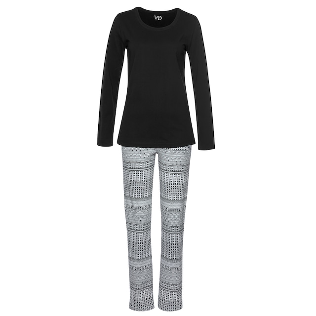 Vivance Dreams Pyjama, (2 tlg., 1 Stück), mit schwarz-weißem Ethno-Muster  bestellen | BAUR