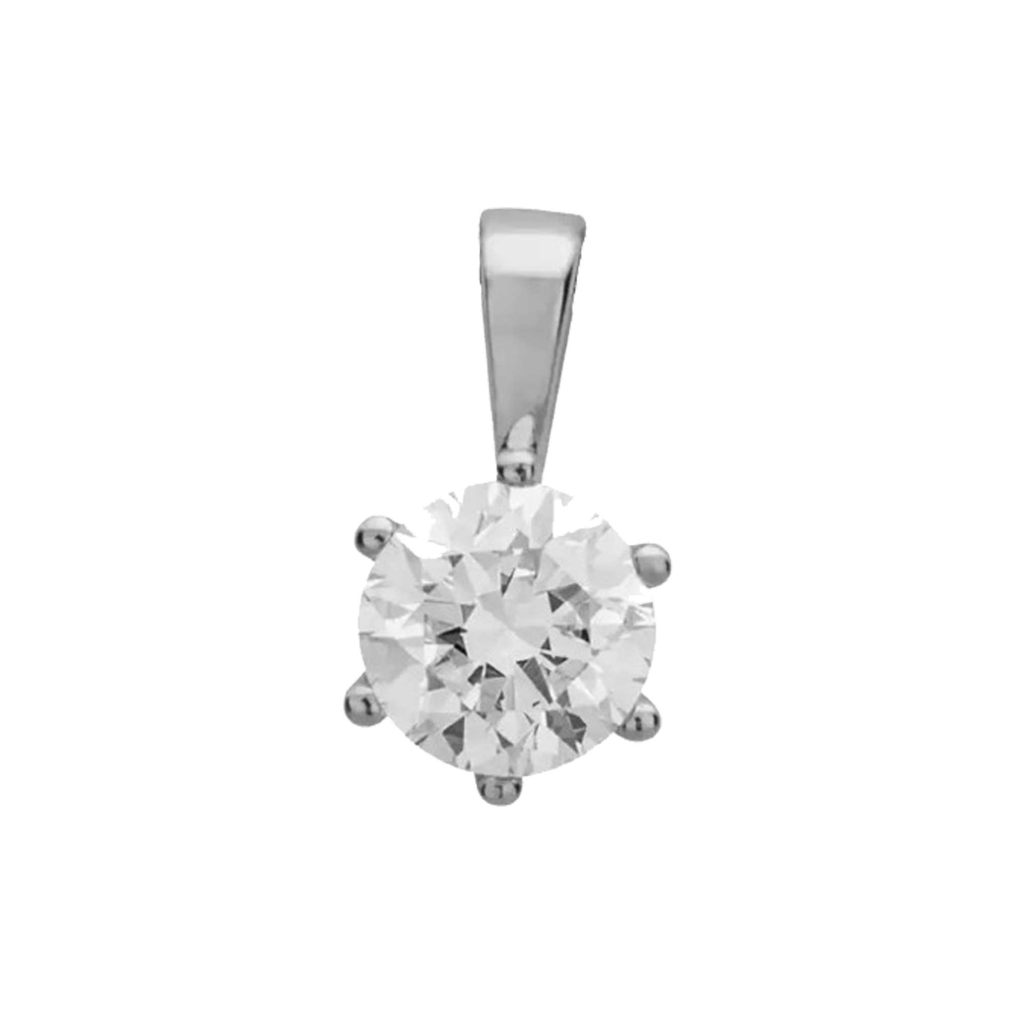 LYOMI Kette mit Anhänger »585/- Weißgold 1 synth. Diam. 1,0 ct.«