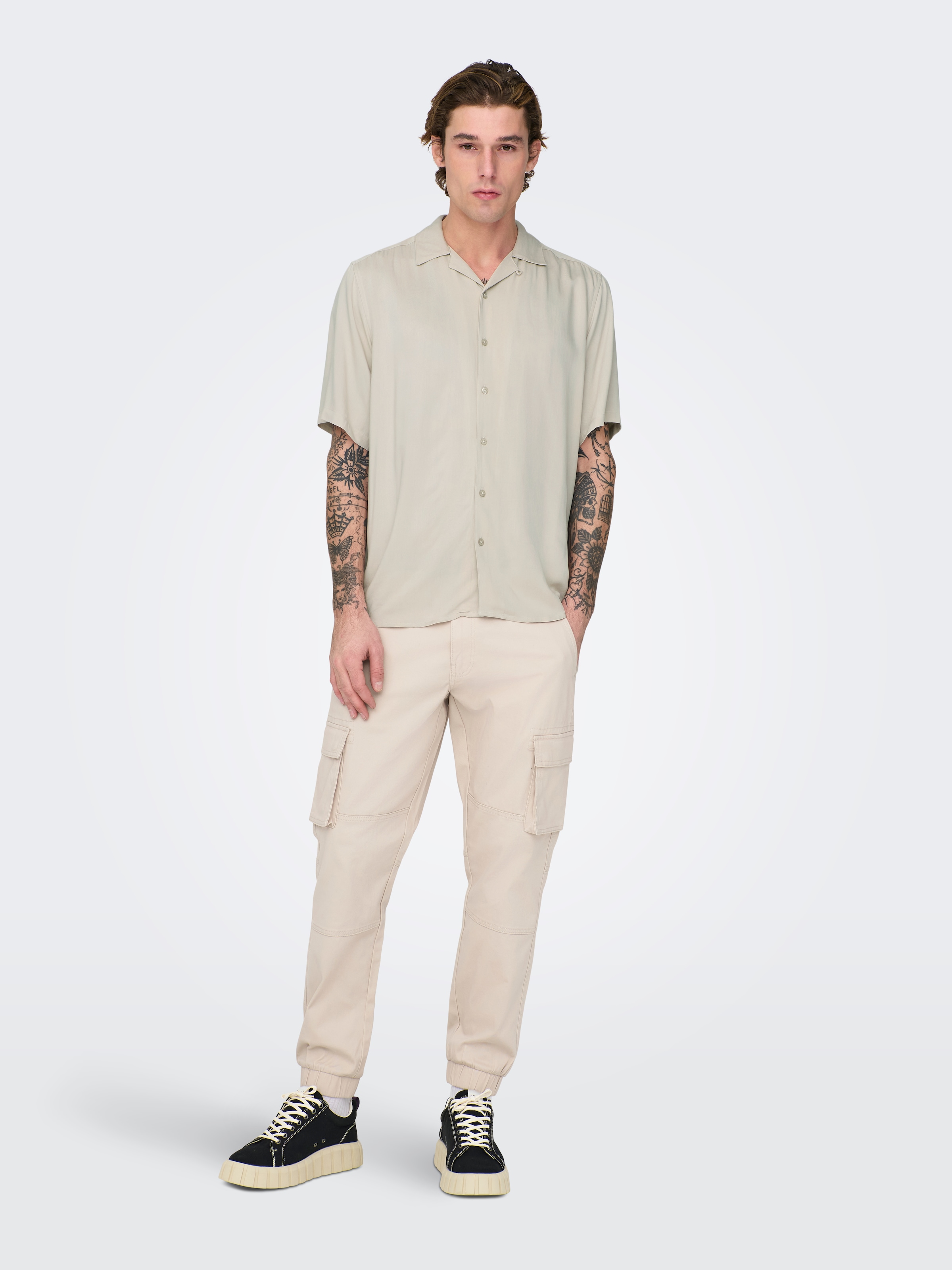 ONLY & SONS Kurzarmhemd »ONSDASH LIFE REG VISC RES SS SHIRT«