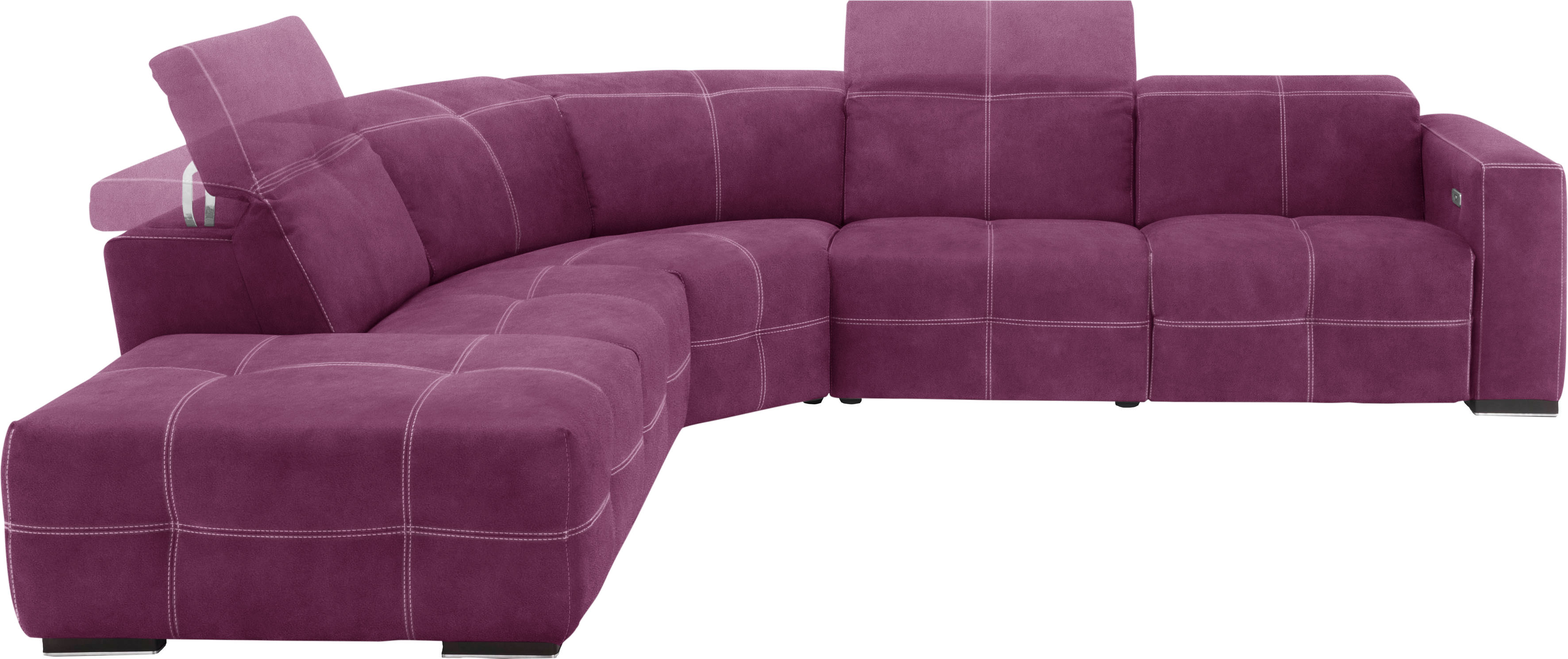 Egoitaliano Ecksofa "Sauvanne, Designsofa der Extraklasse, elegant und bequem, L-Form" wahlweise mit elektrischer Relaxfunktion, Kopfteilverstellung