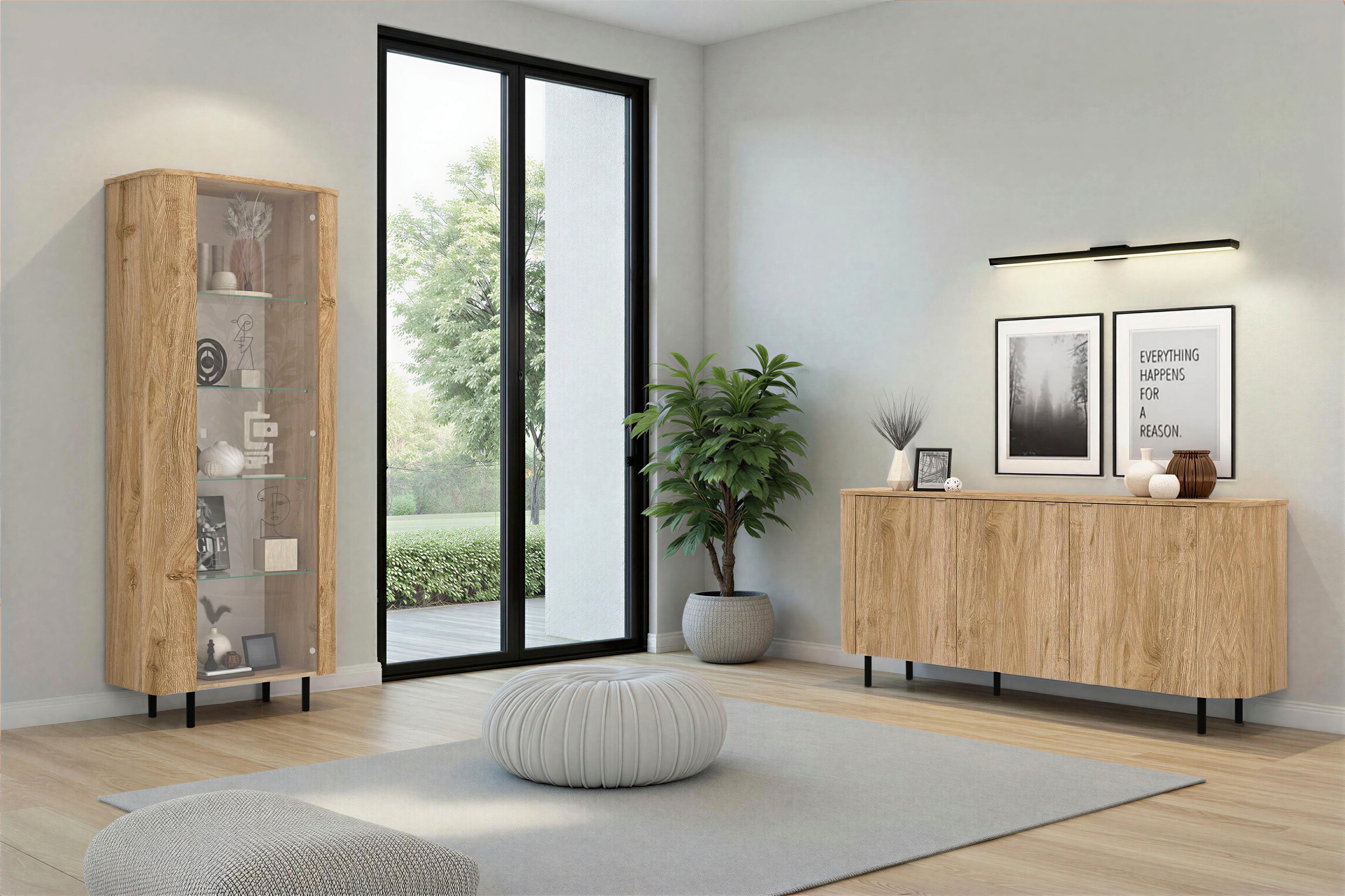 Home affaire Vitrine "Murano, Standvitrine H 200 cm, B 80 cm, 1 Tür, Vitrin günstig online kaufen