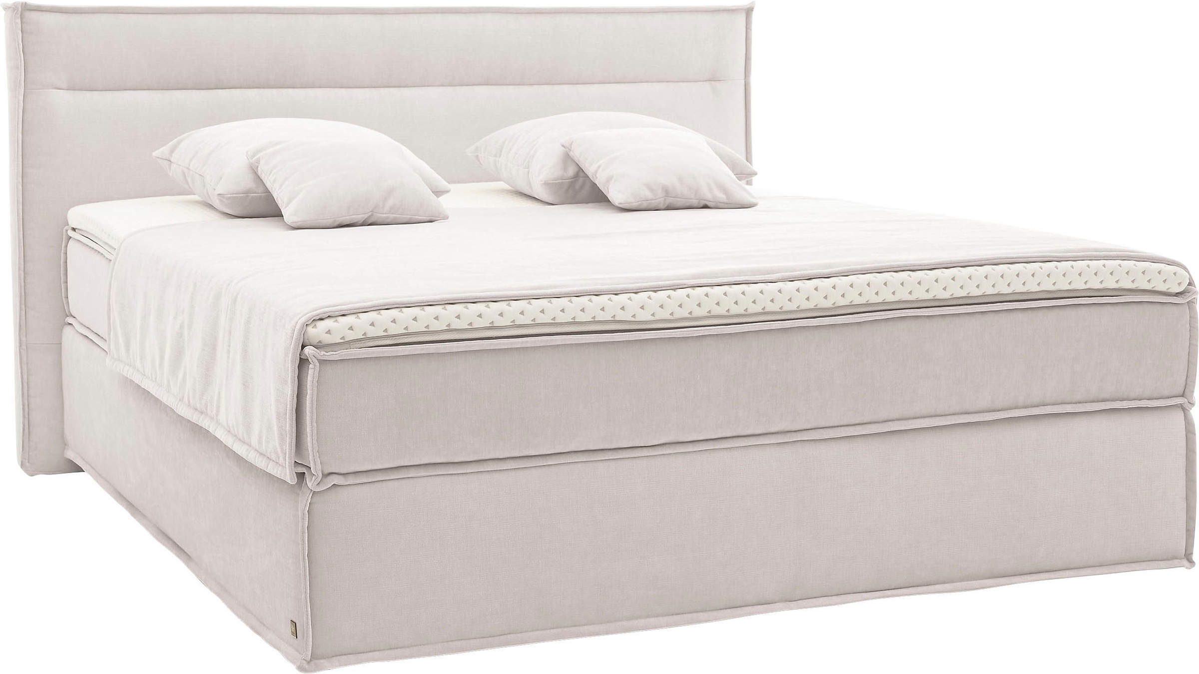 Boxspringbett MUSTERRING "JustB SC100", beige (creme, weiß), B:200cm L:215cm, Komplettbetten, Boxspringbett, schwebende Optik, inklusive Topper, verschiedene Farben, 180 x 200 cm 7