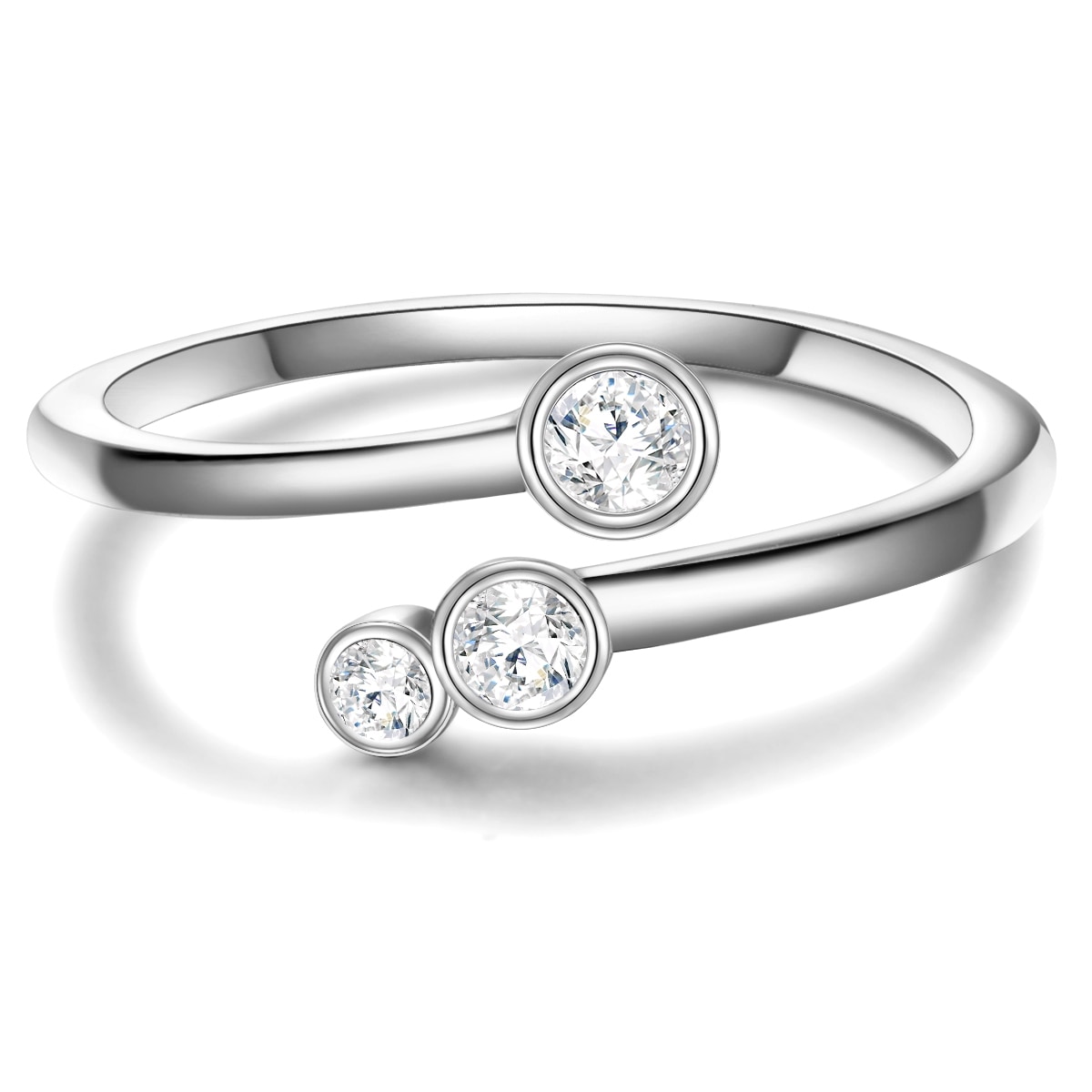 Silberring GLANZSTÜCKE MÜNCHEN "AV261" Gr. 50, silber, Fingerringe, Damen, 50, Silber 925 (Sterlingsilber), 1,1mm, Silberring, in Sterling Silber mit Zirkonia