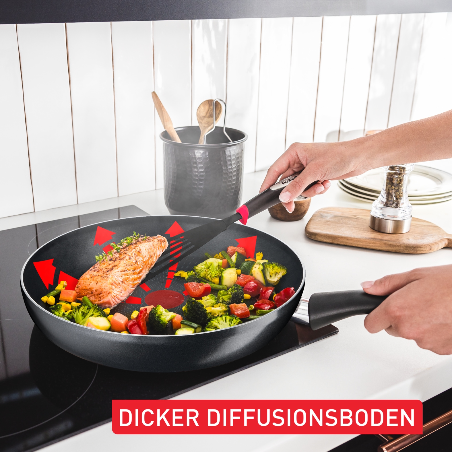 Tefal Bratpfanne »Hard Titanium Essential, Titanium Antihaftversiegelung« Aluminium 1 Stk. tlg. kompatibel mit Gas-/Elektro-/Keramikherden, nicht induktionsgeeignet