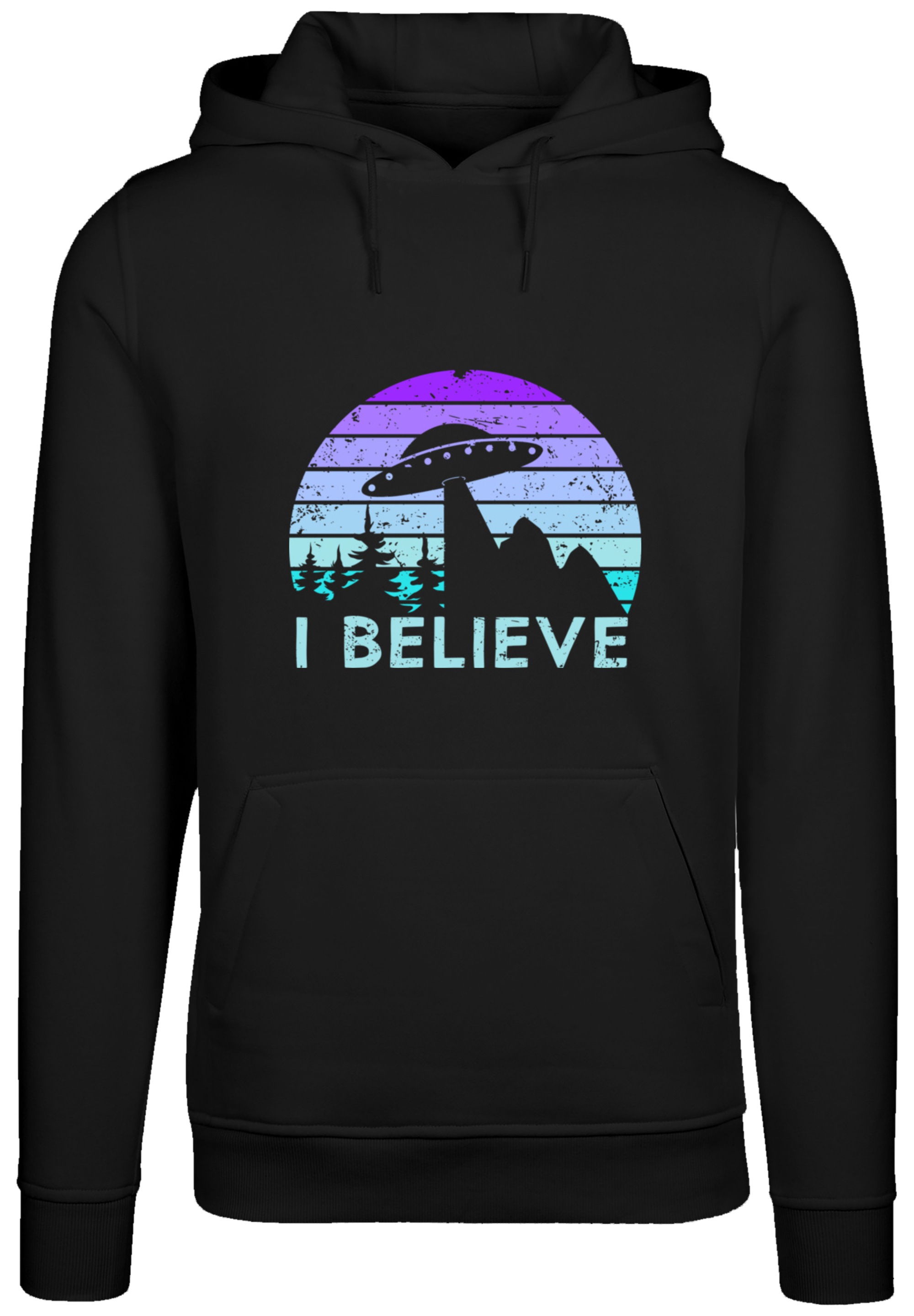 F4NT4STIC Kapuzenpullover »I BELIEVE UFO Alien Raumschiff Retro«, Premium Qualität