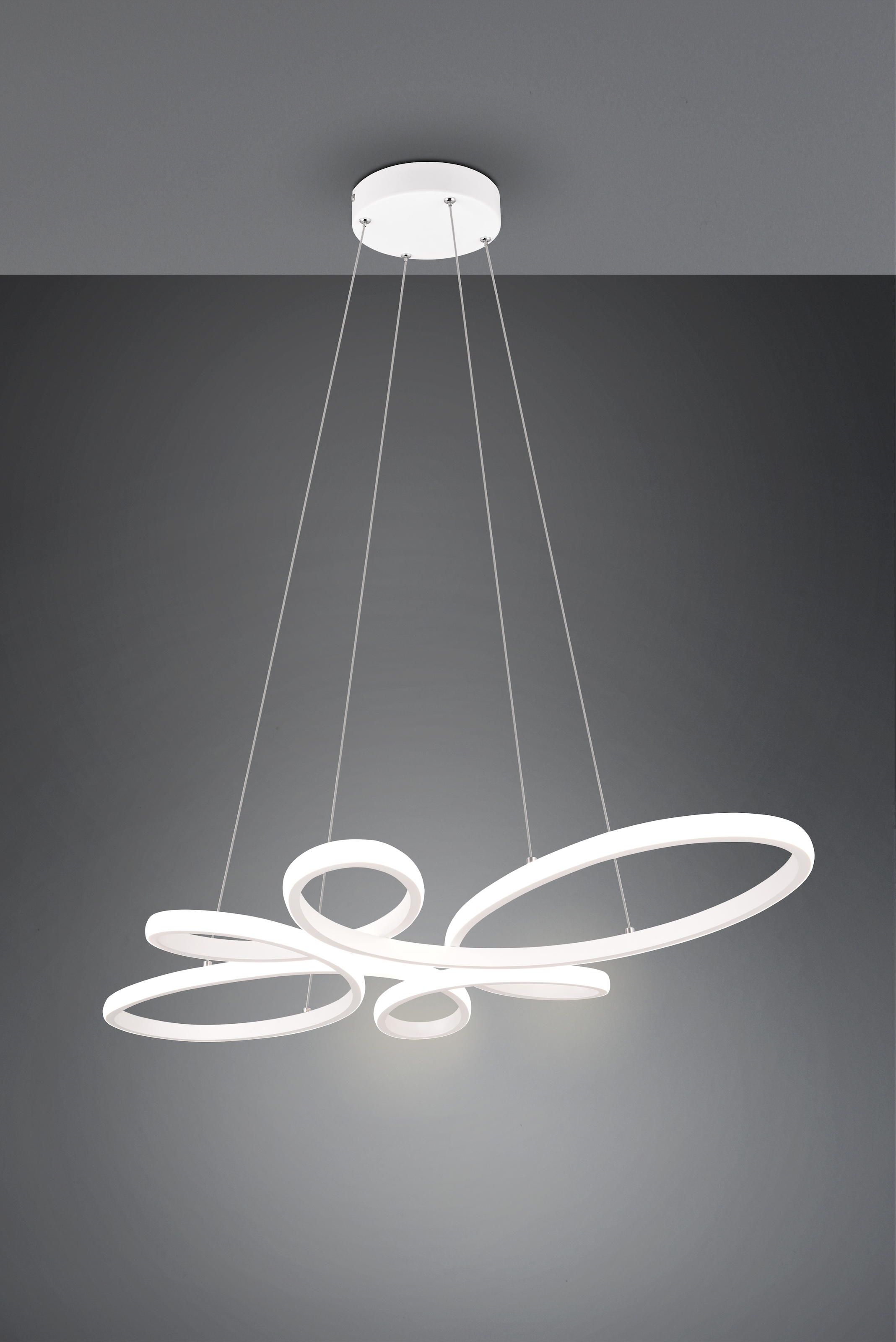 TRIO Leuchten LED Pendelleuchte »FLY, Hängelampe LED 32W 3900 Lumen kaltweiß 4000K 3-Stufen dimmbar«, 1 flammig, Leuchtmittel LED-Board | LED fest integriert, höhenverstellbar: max 150cm, Maße 83x45 cm, Hängeleuchte Küche Wohnen
