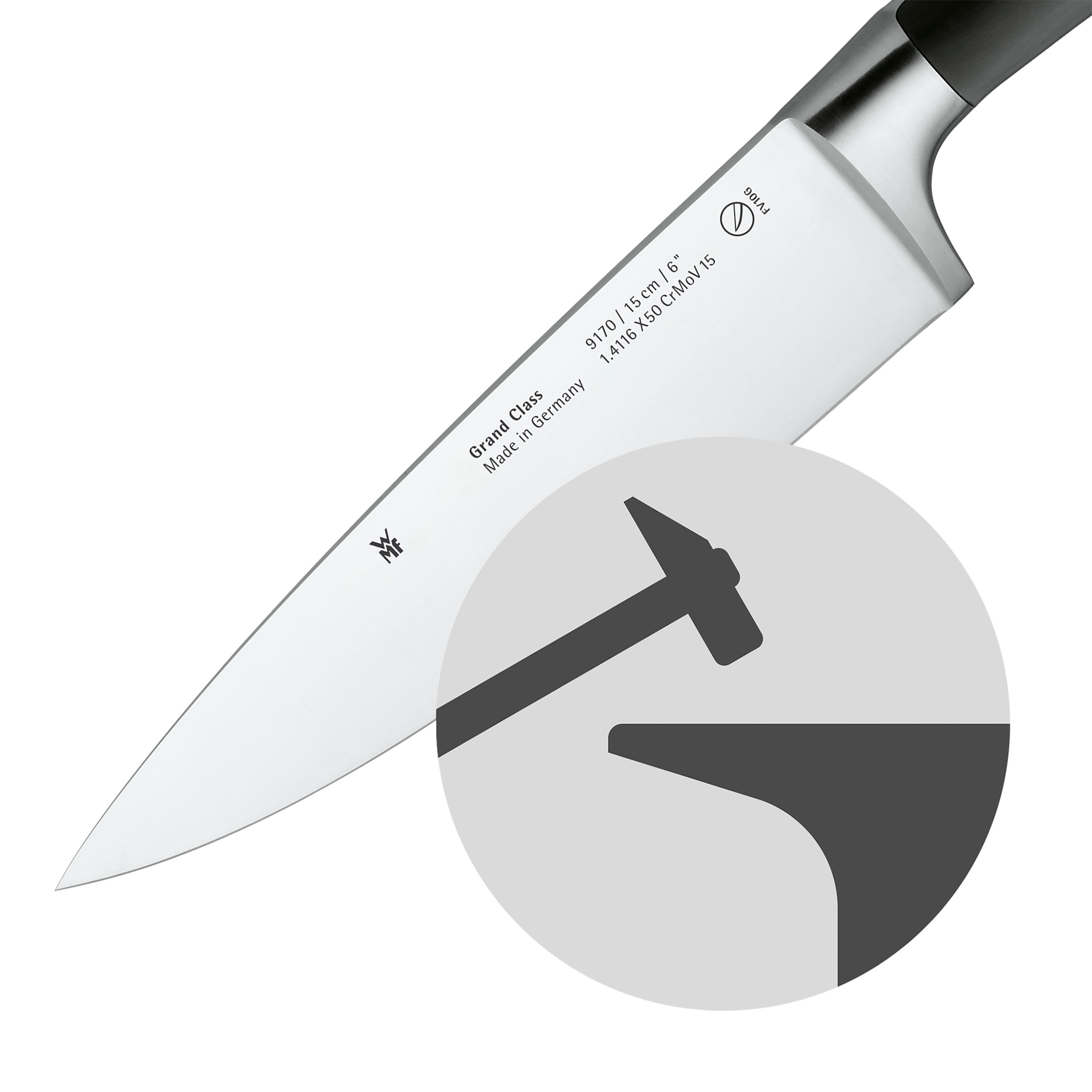 WMF Kochmesser »Grand Class«, (1 tlg.), langanhaltende Schärfe, handgeschmiedeter Spezialklingenstahl