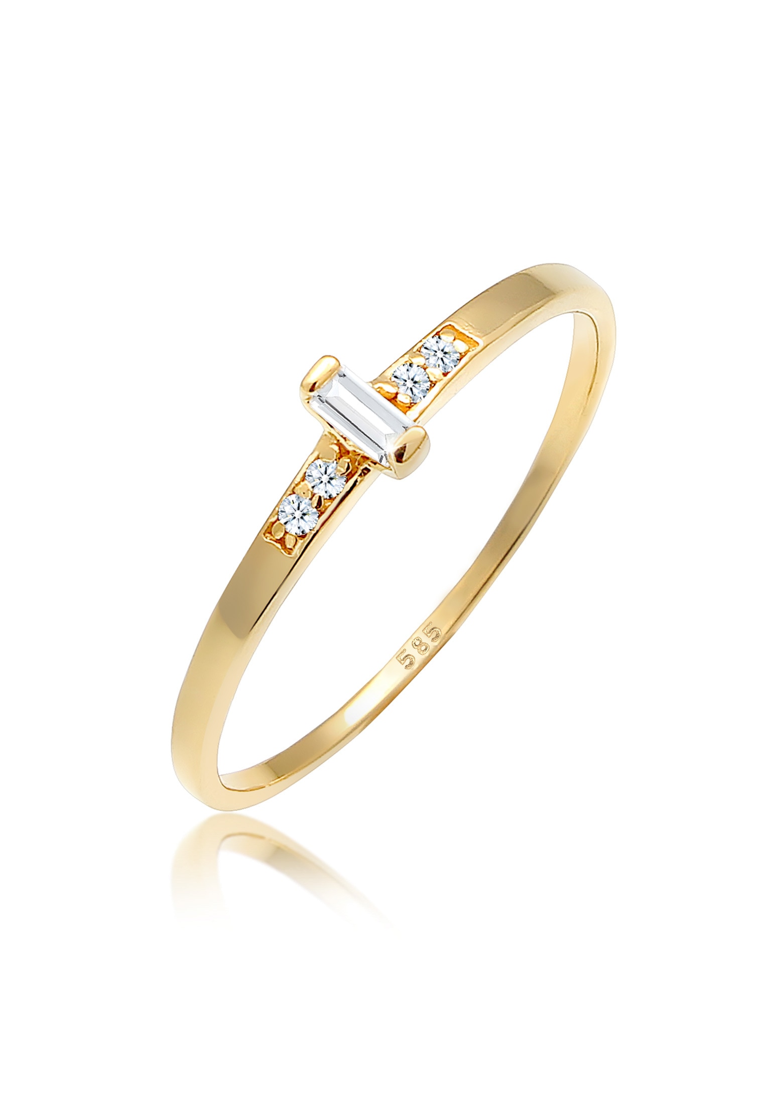 ELLI DIAMONDS Damen Verlobungsring "Ring Topas Diamant (0.02ct) 585 Gelbgold", 54, Gelbgold 585, gold, Gelbgold 585, Fingerringe
