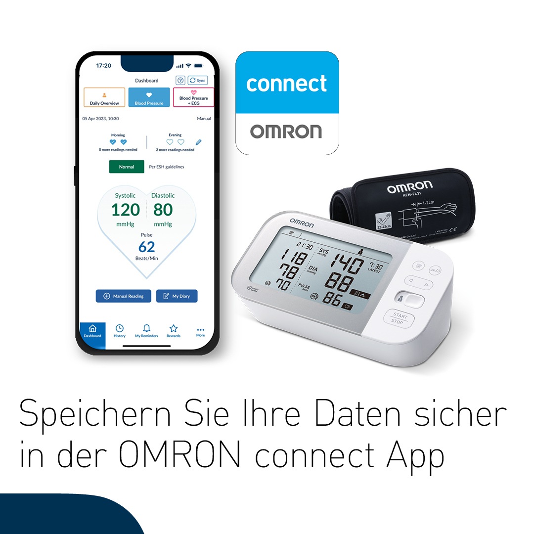 Omron Oberarm-Blutdruckmessgerät »X7 Smart«, mit kostenloser App
