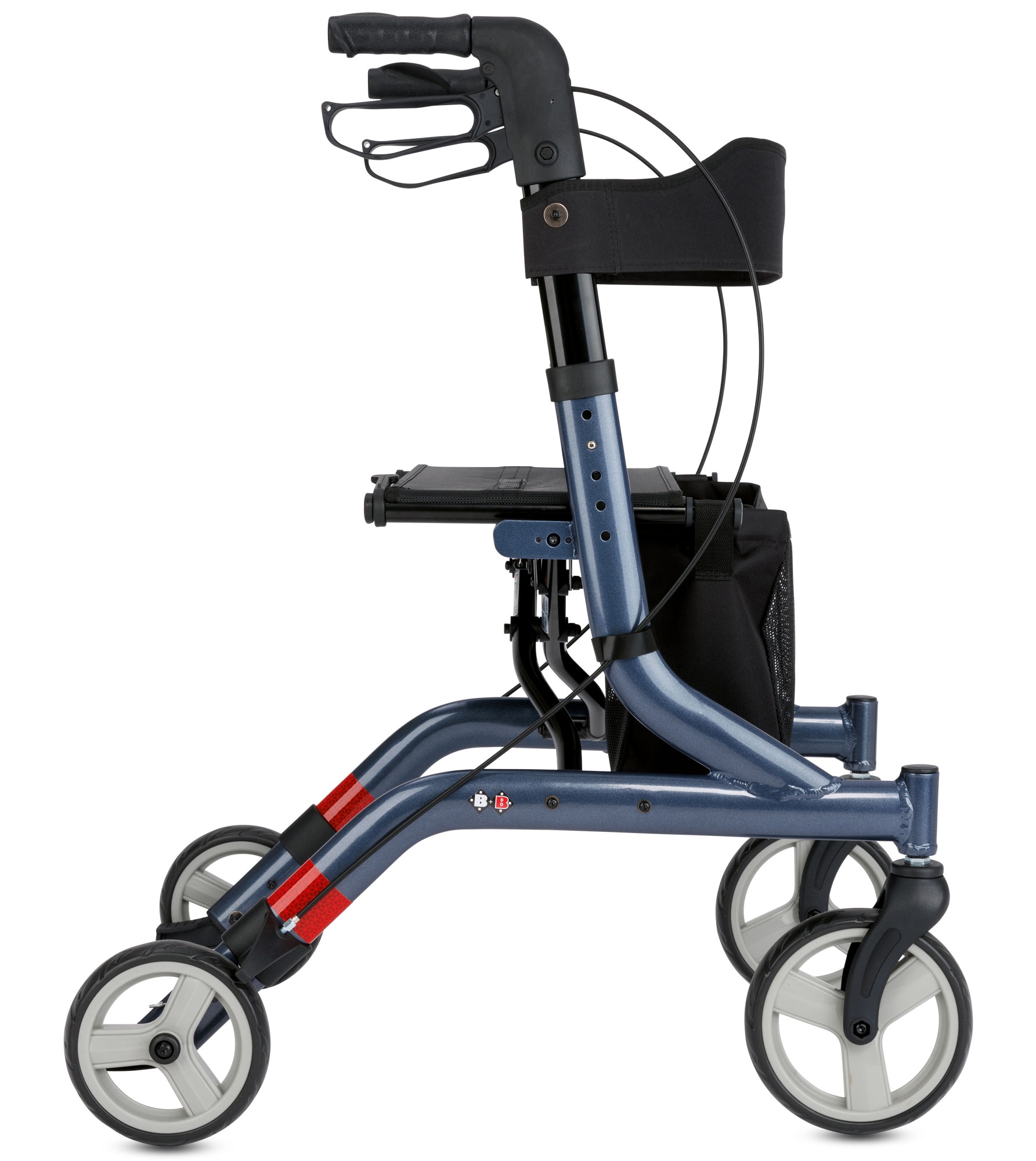 Bischoff & Bischoff Rollator »Capero Rollator«, faltbare Senioren Gehhilfe mit Rückengurt, Tasche und Stockhalter