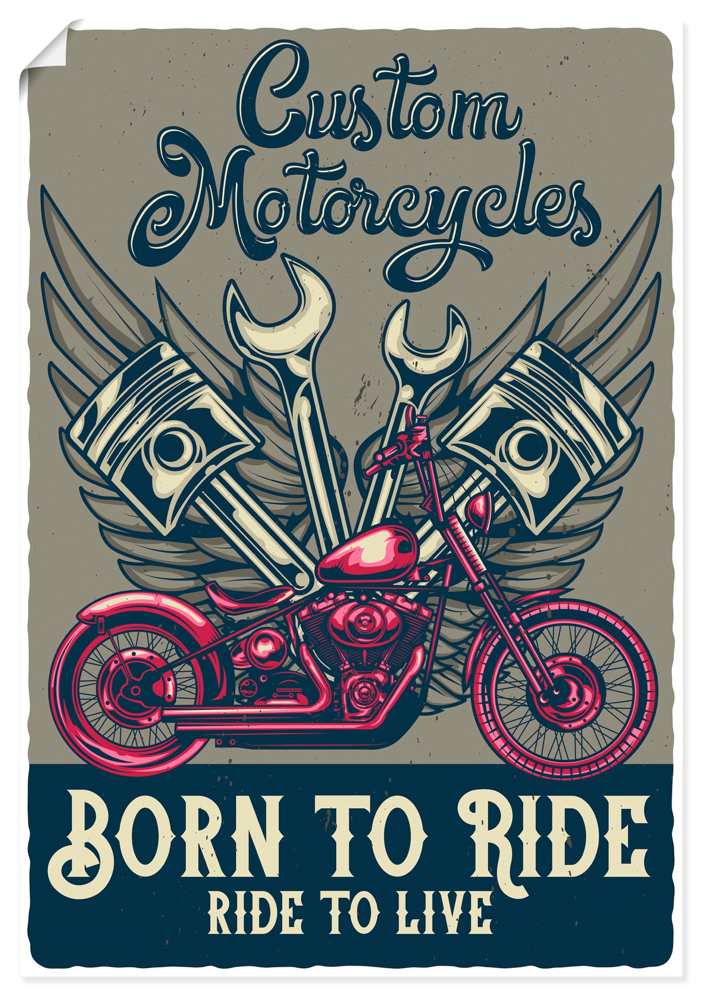 Artland Wandbild "Born to ride" 1 Stk. tlg. als Alubild, Leinwandbild, Poster, Wandaufkleber in verschied. Größen