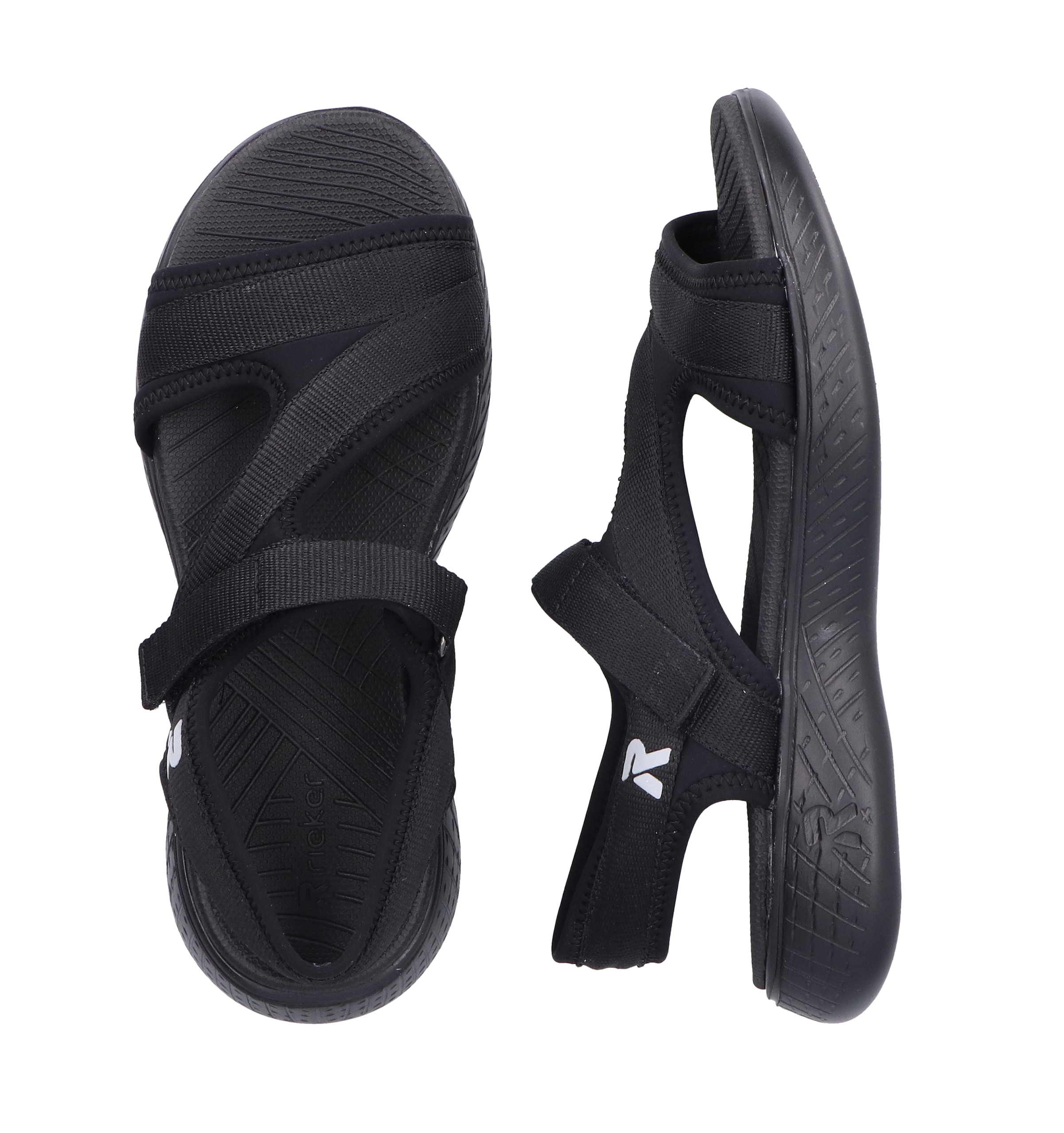 RIEKER Sport Sandale, Trekkingsandale, Outdoorsandale, Sommerschuh mit Klettriemchen