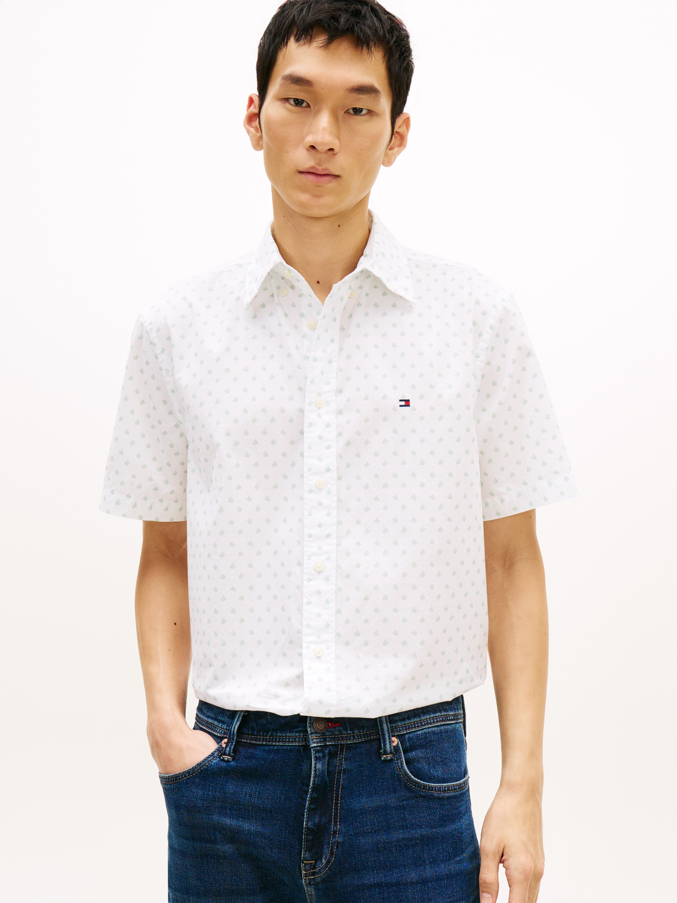 Tommy Hilfiger Kurzarmhemd "FLEX POPLIN PRINT Regular Fit" günstig online kaufen