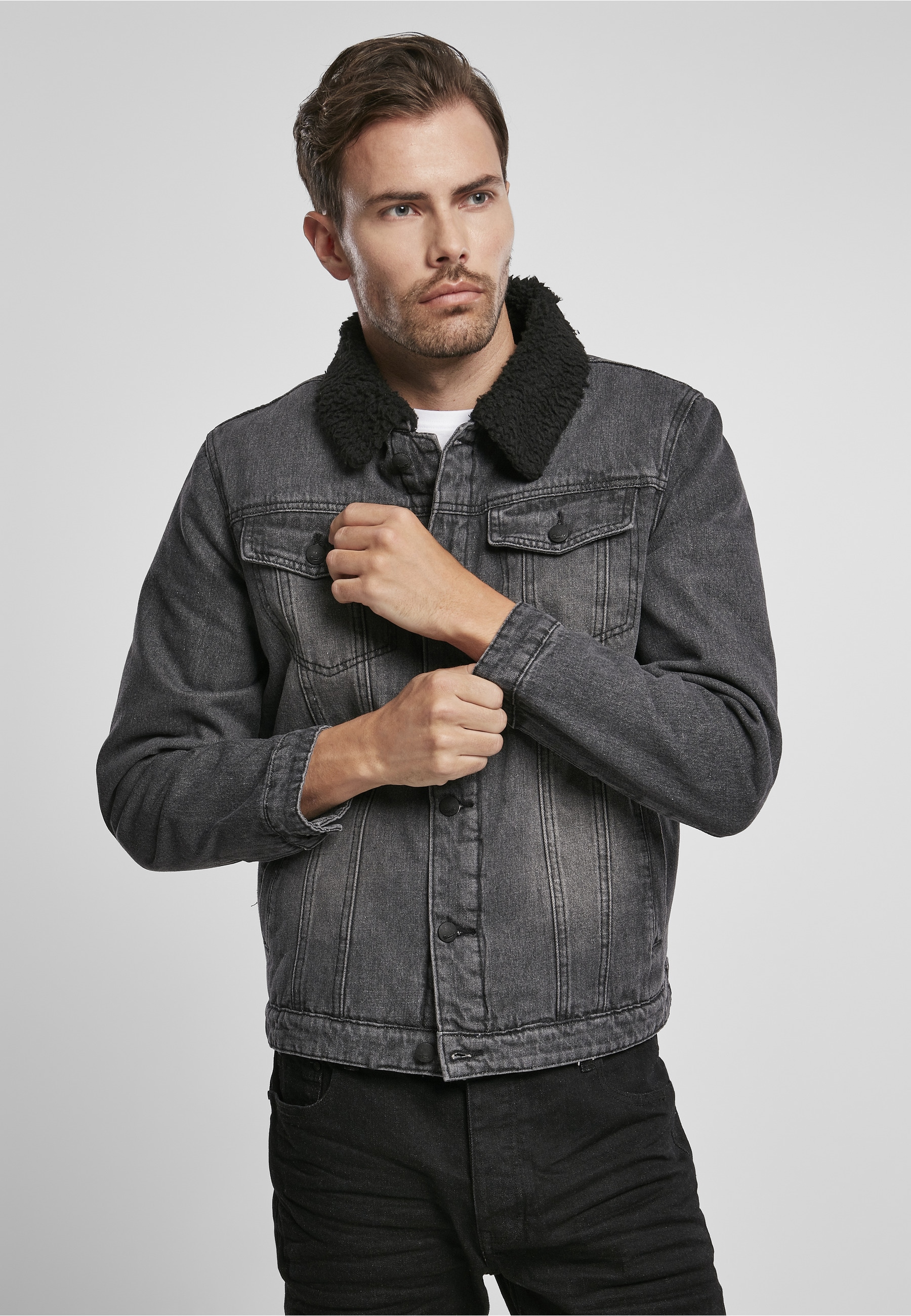 Brandit Allwetterjacke »Brandit Herren Sherpa Demin Jacket« 1 Stk. tlg. ohne Kapuze