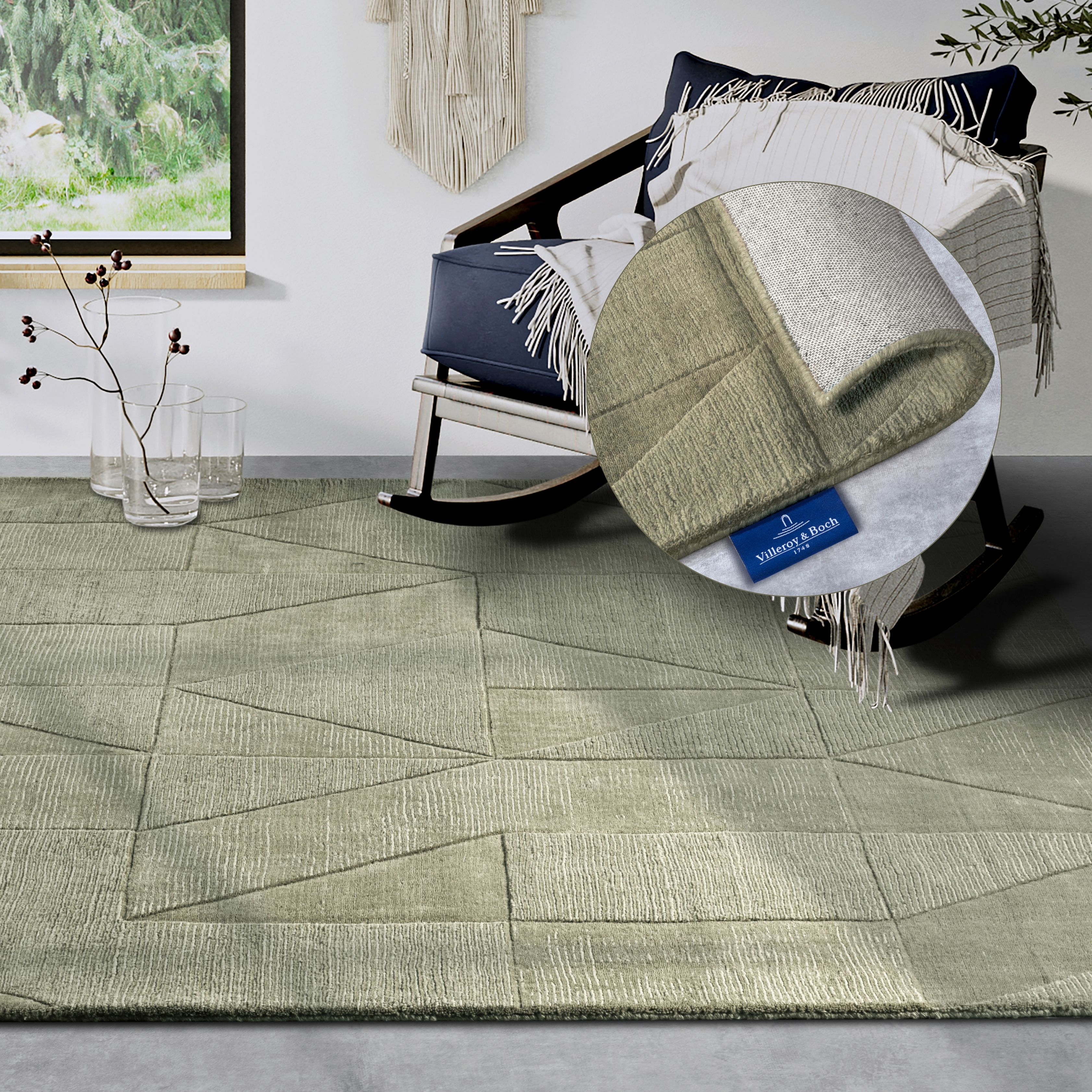 Villeroy & Boch Wollteppich "Ursule" rechteckig 10 mm Höhe Läufer, handgewebt, Wolle, Natur, Wohnzimmer, Geometrie, Boho