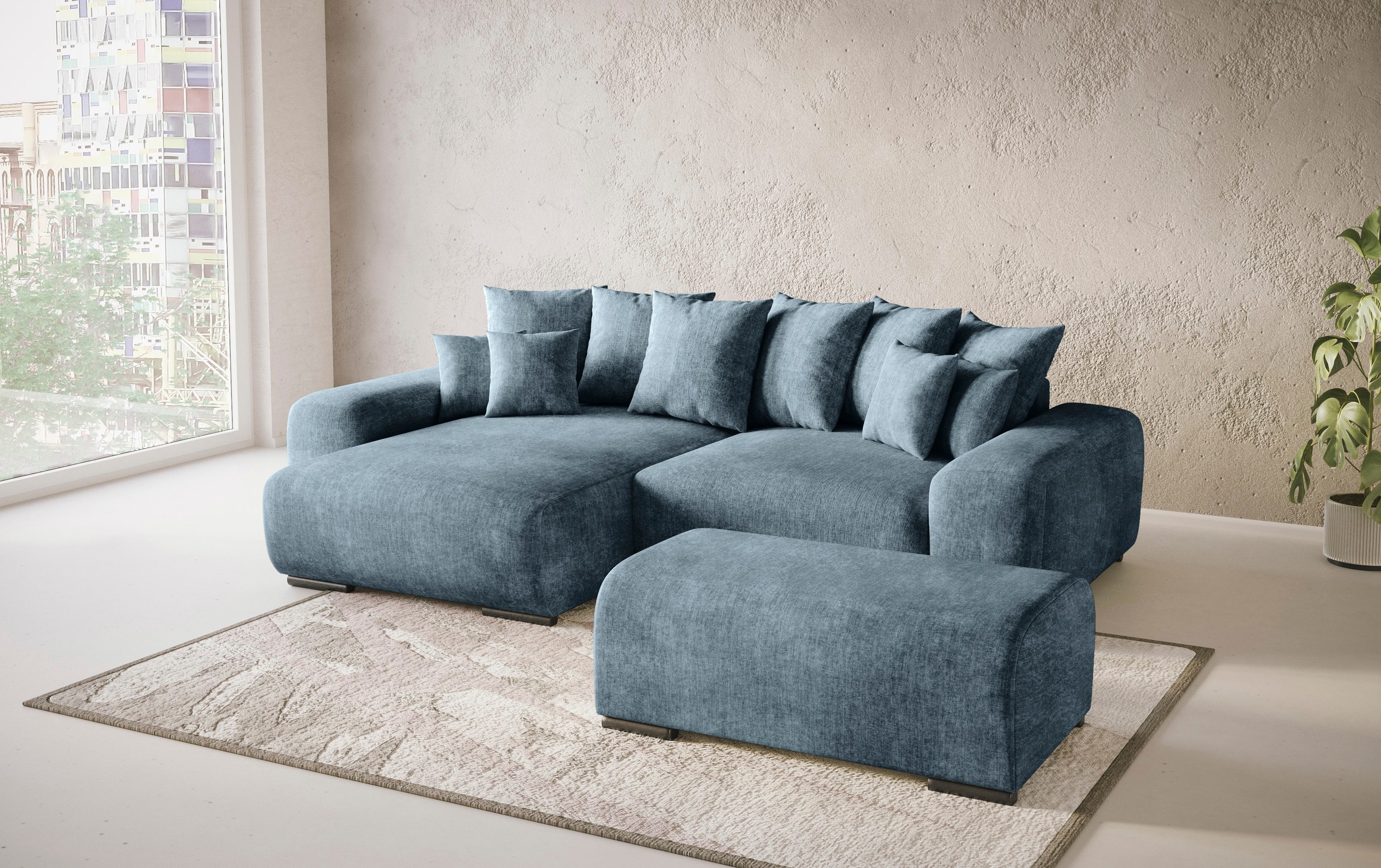 Mr. Couch Polsterecke »Sundance, L-Form«, Dauerschläfer mit Bett, Bettkasten, bis 140 kg belastbar