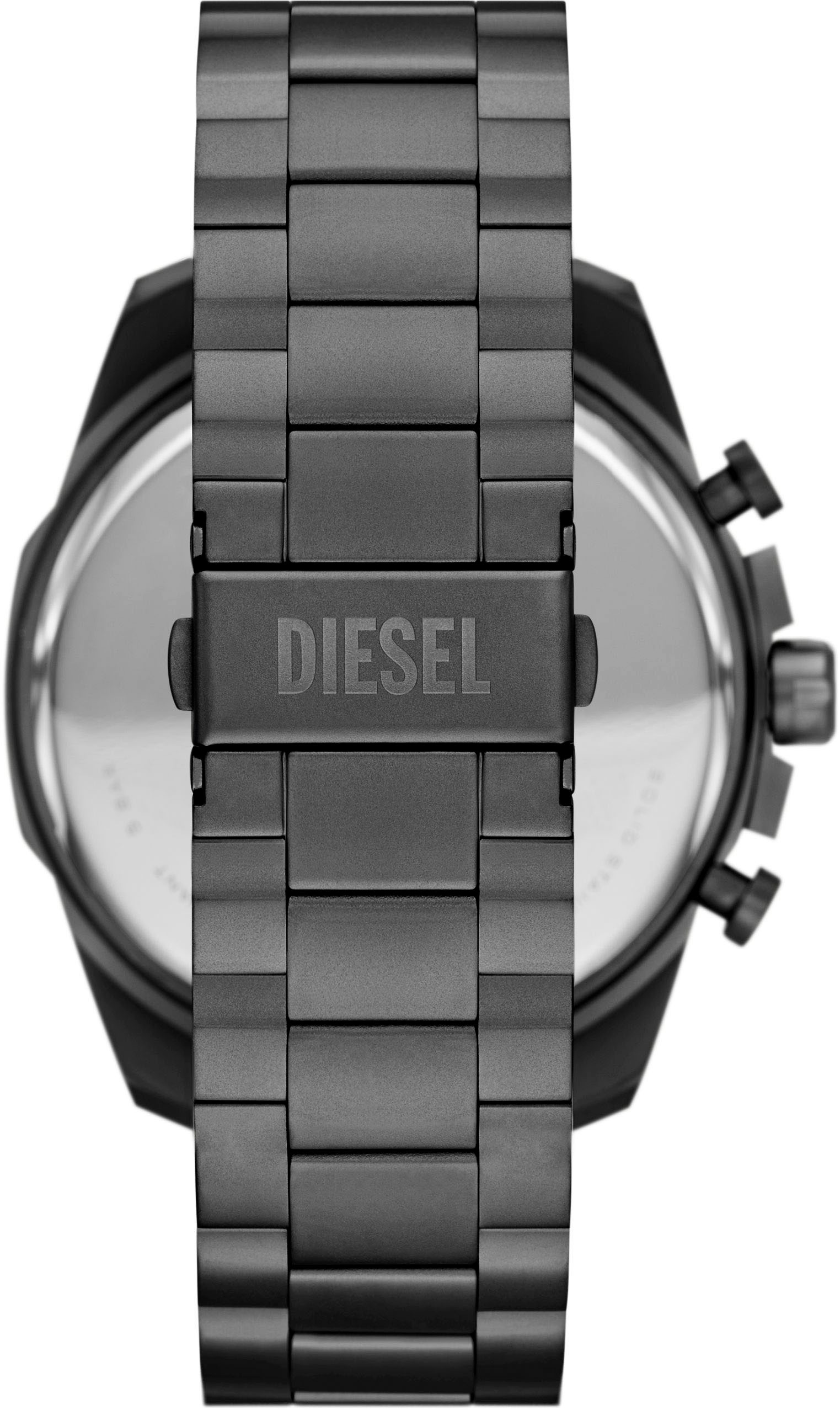 Diesel Chronograph »MEGA CHIEF SLIM«, Quarzuhr, Armbanduhr, Herrenuhr, Edelstahlarmband, Stoppfunktion, Tag
